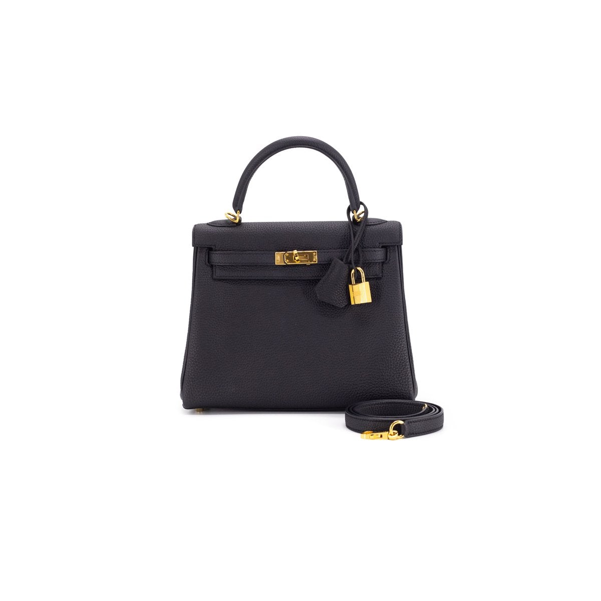 Luxury Hermes Kelly 25 Noir - A Stamp