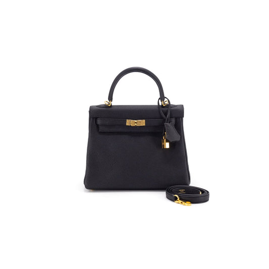 Luxury Hermes Kelly 25 Noir - C Stamp