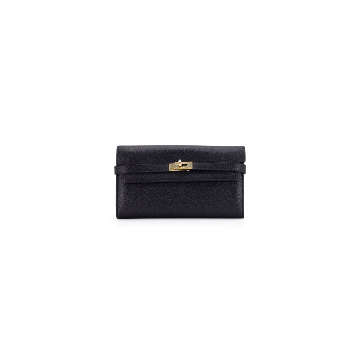 Luxury Hermes Kelly Full Size Classic Wallet Black - [R] Stamp