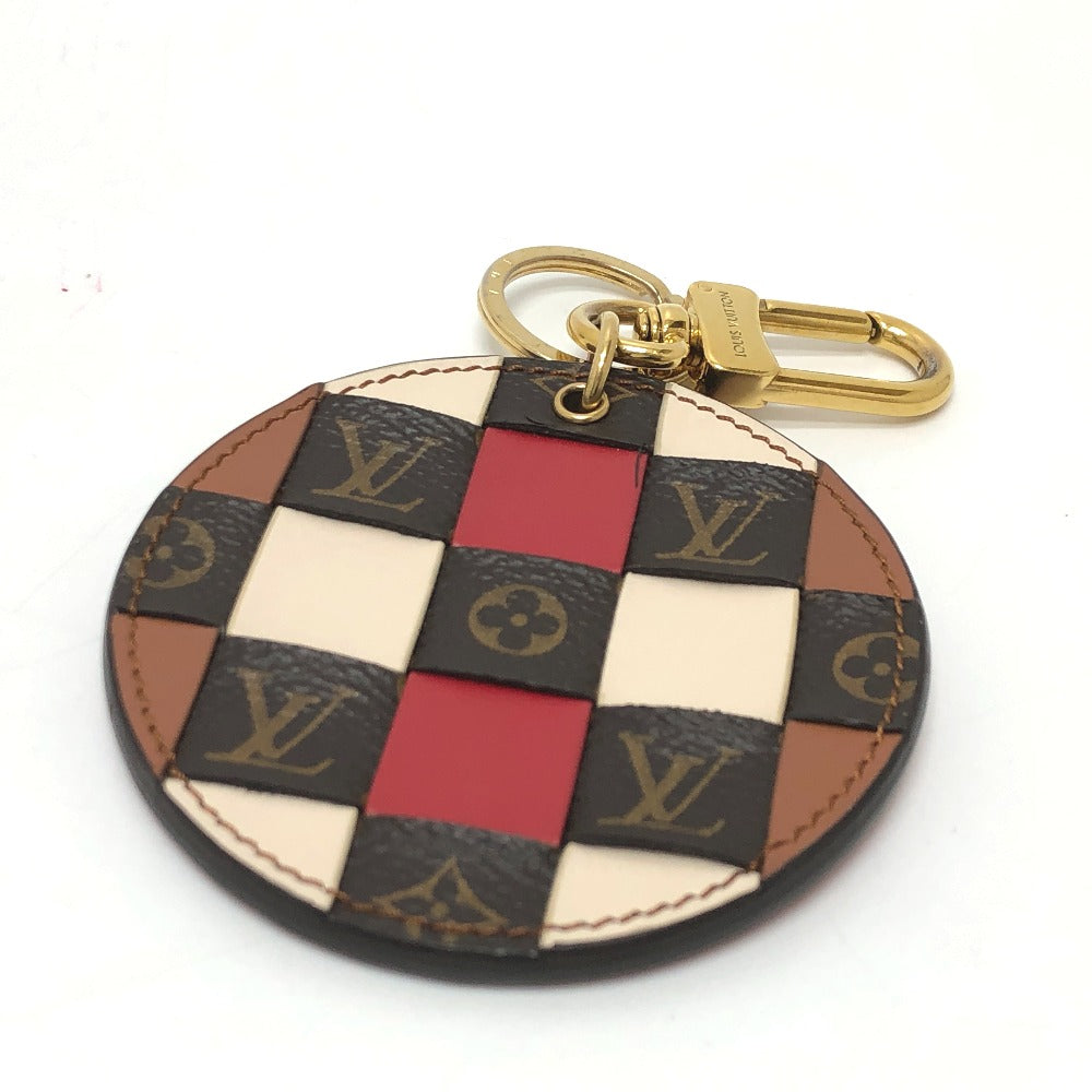 LOUIS VUITTON key ring M68657 leather Brown portocre monogram check Key ring Women