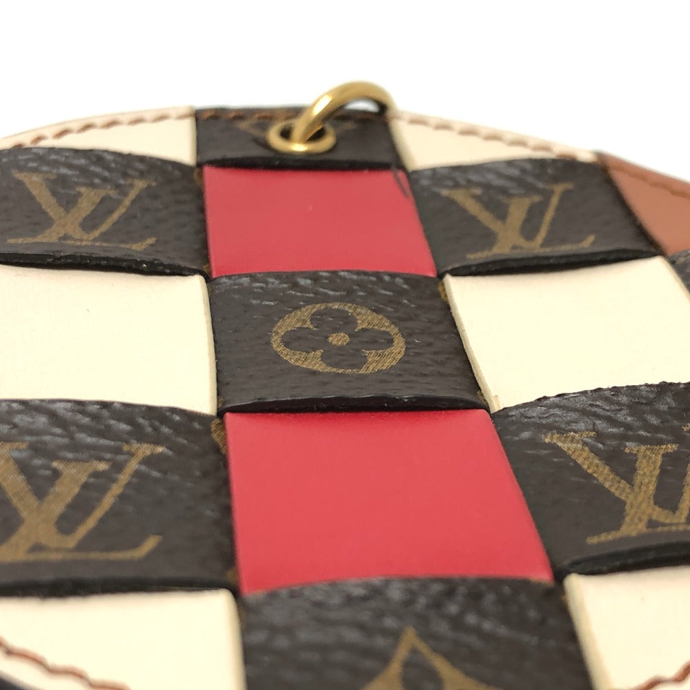 LOUIS VUITTON key ring M68657 leather Brown portocre monogram check Key ring Women