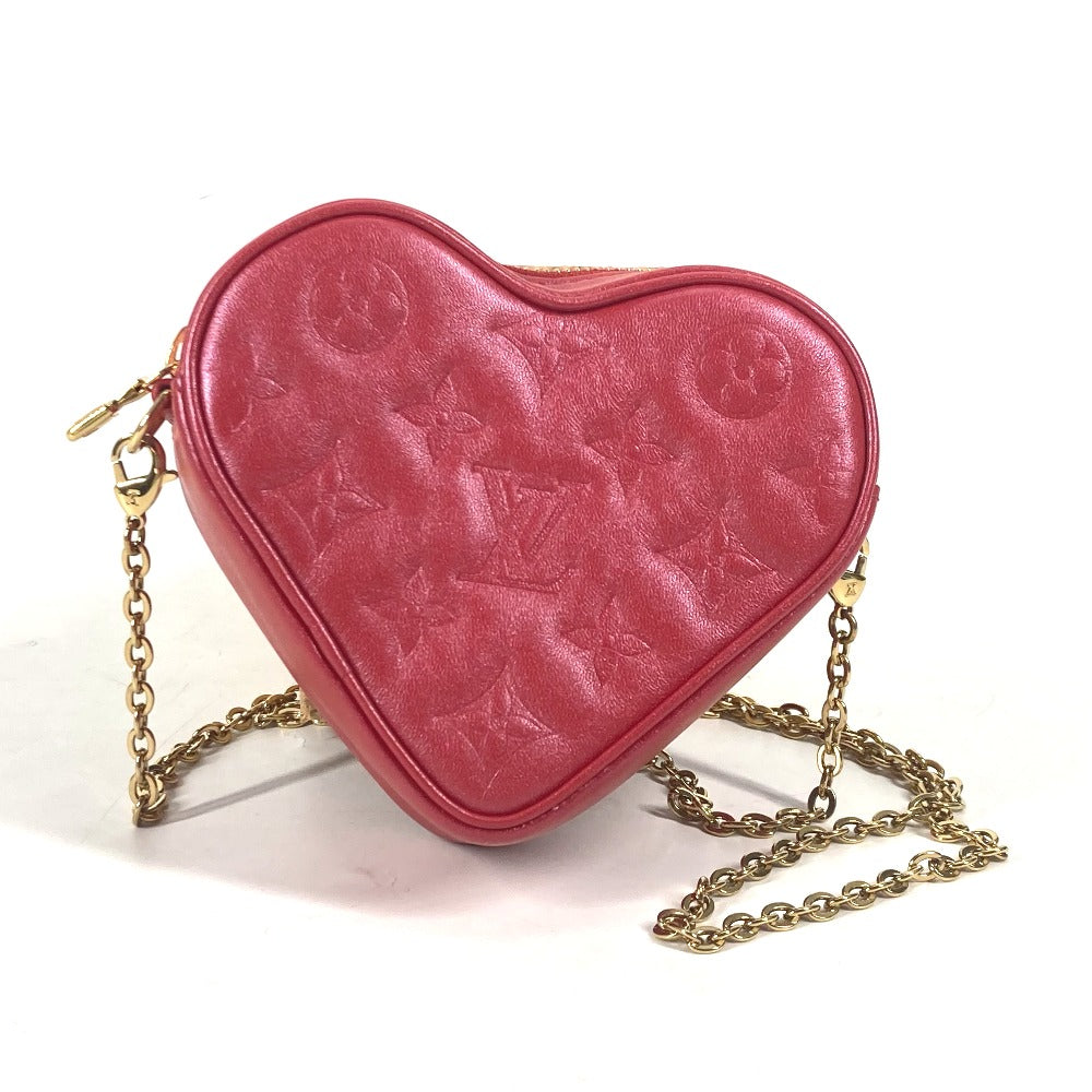 LOUIS VUITTON Shoulder Bag  M80837  leather Red Monogram Heart on Chain