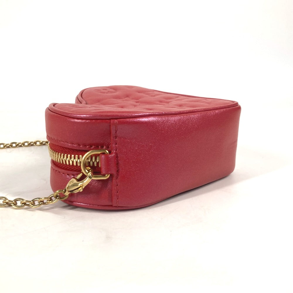 LOUIS VUITTON Shoulder Bag  M80837  leather Red Monogram Heart on Chain