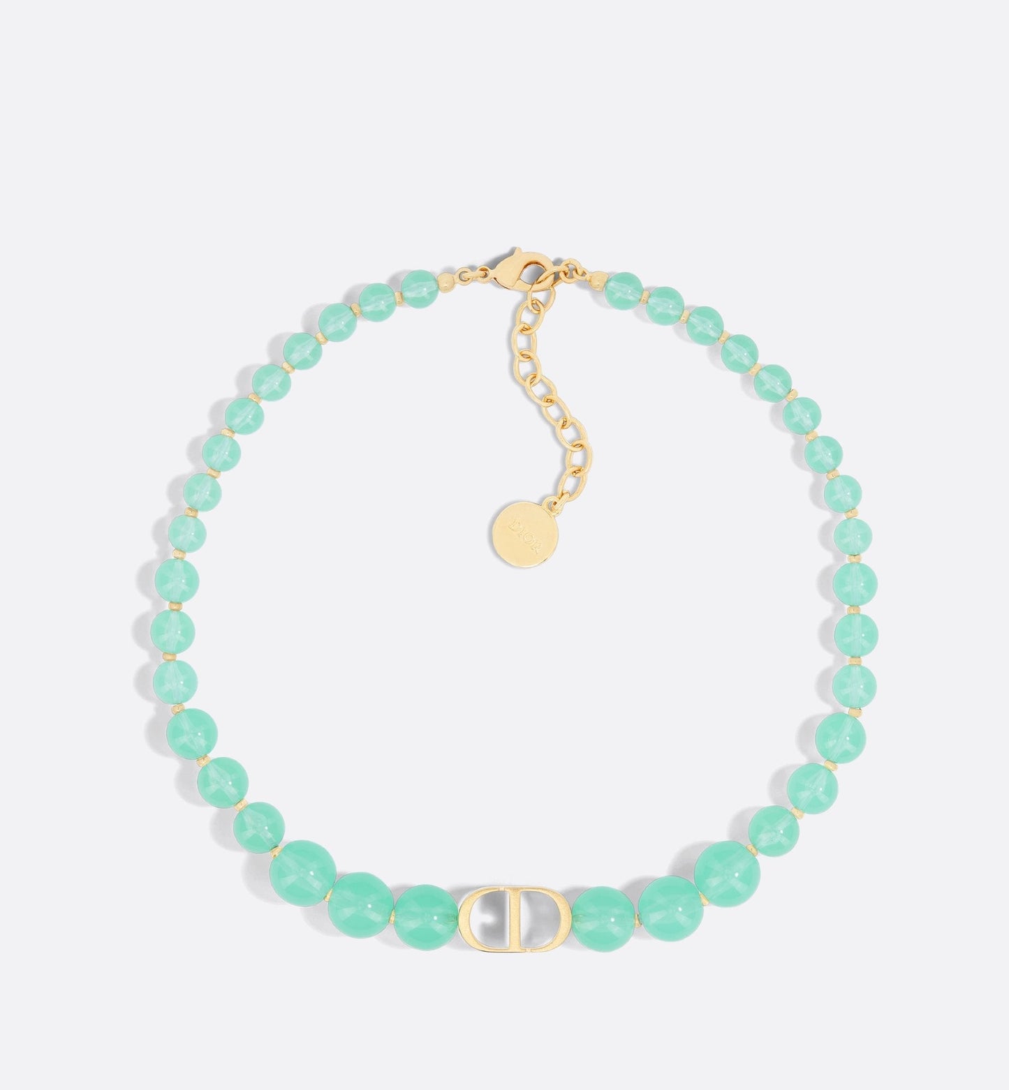 Luxury Dioriviera 30 Montaigne Choker Gold Finish Metal And Aquamarina Resin Pearls