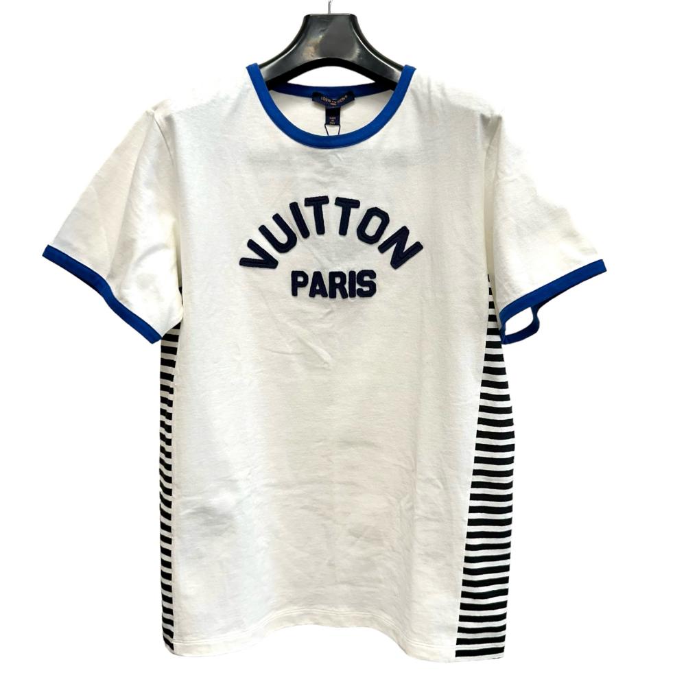Louis Vuitton Logo Cotton T-Shirt White/Blue