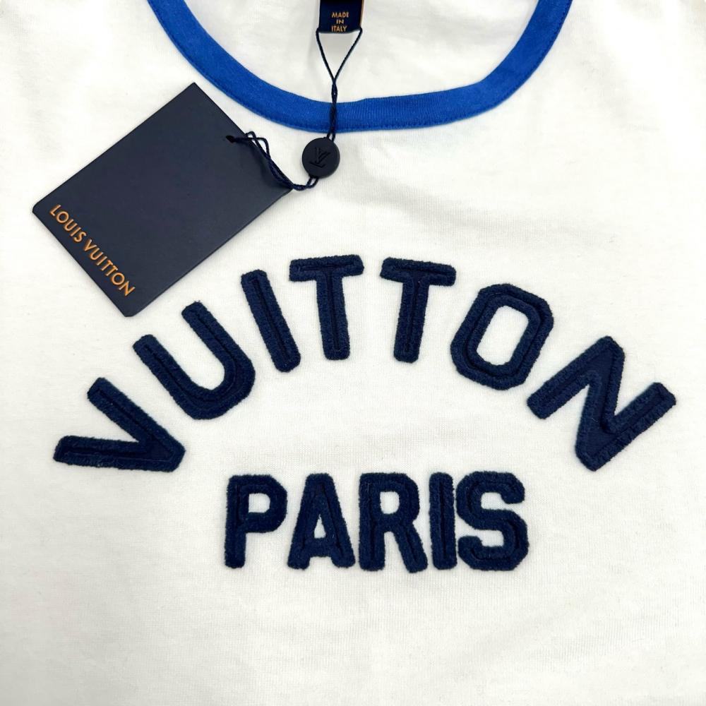 Louis Vuitton Logo Cotton T-Shirt White/Blue