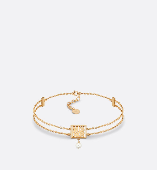 Miss Luxury Dior Choker Gold Finish Metal And A White Resin Pearl