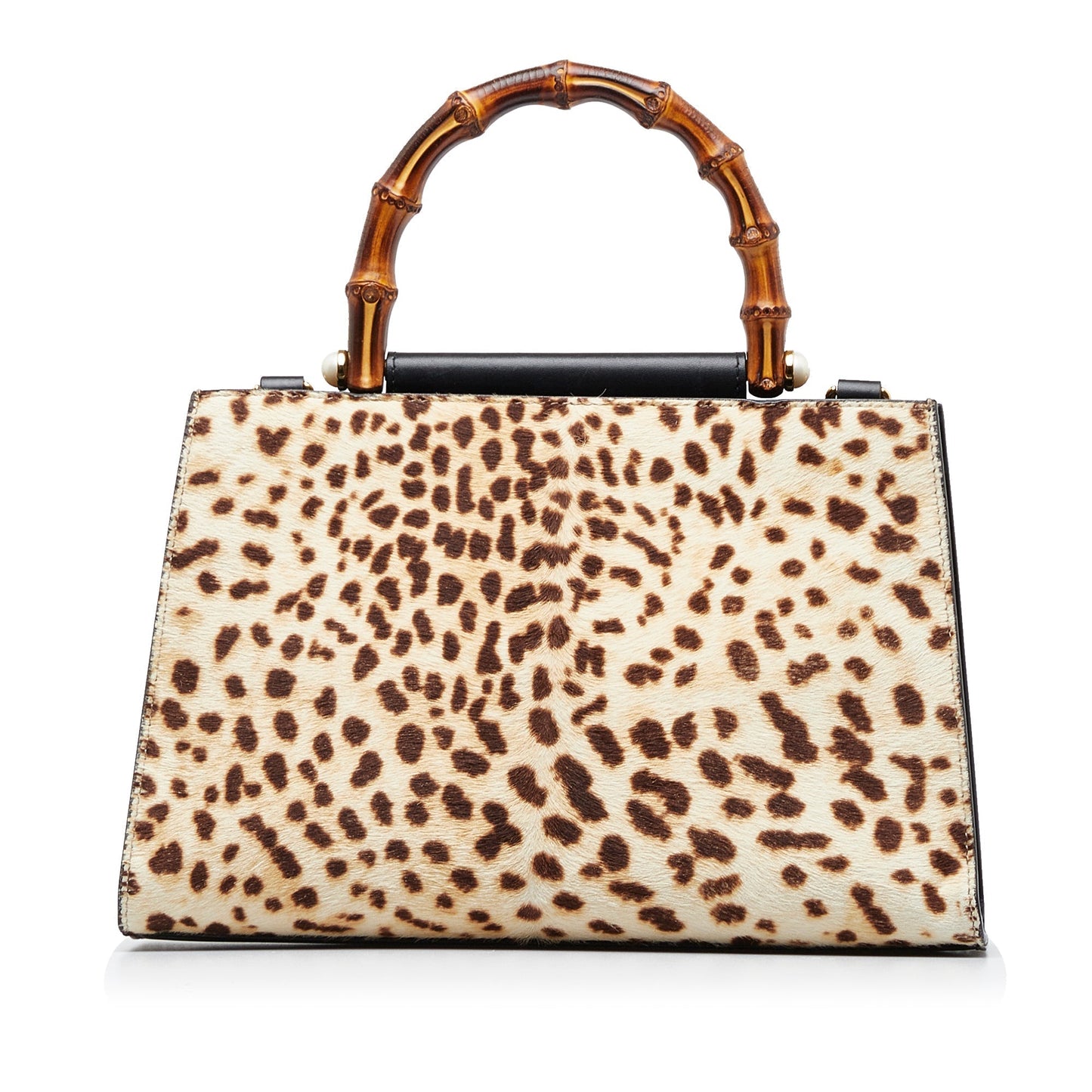 Luxury Gucci Small Bamboo Nymphaea Pony Hair Satchel
