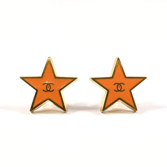 Chanel Coco Mark Star Earrings Gold