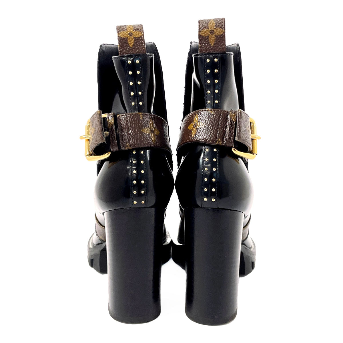 Louis Vuitton Patent Leather Monogram Boots