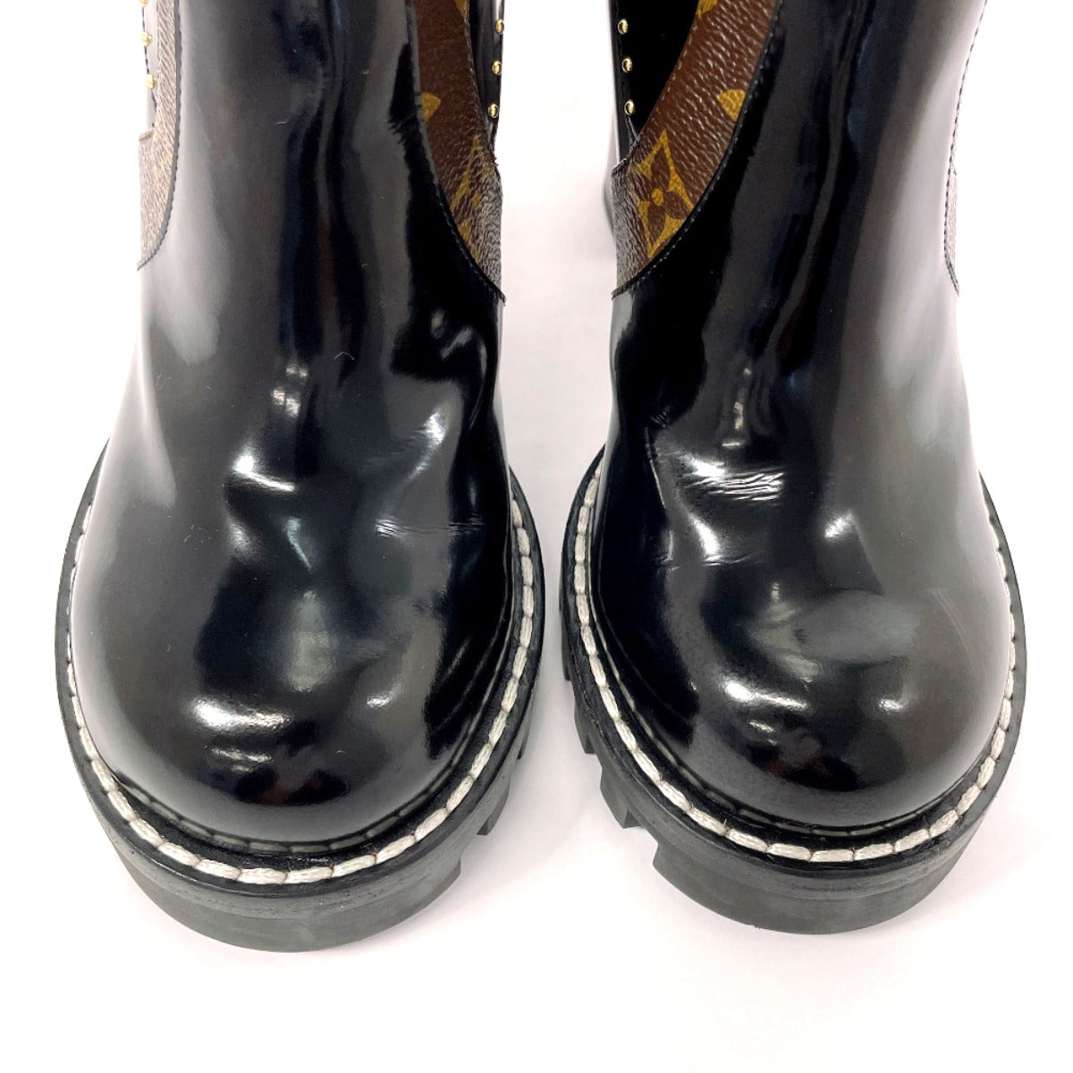 Louis Vuitton Patent Leather Monogram Boots