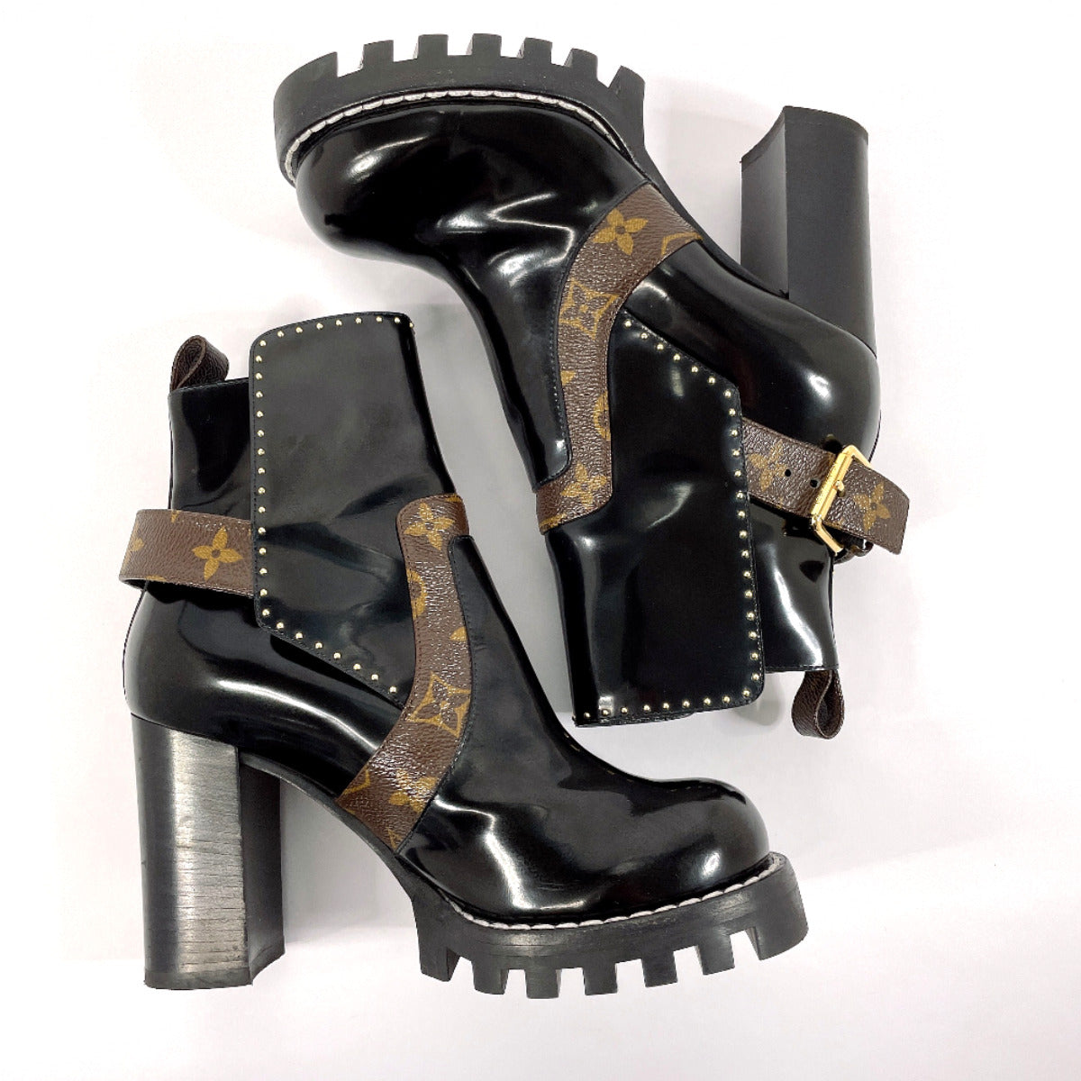 Louis Vuitton Patent Leather Monogram Boots