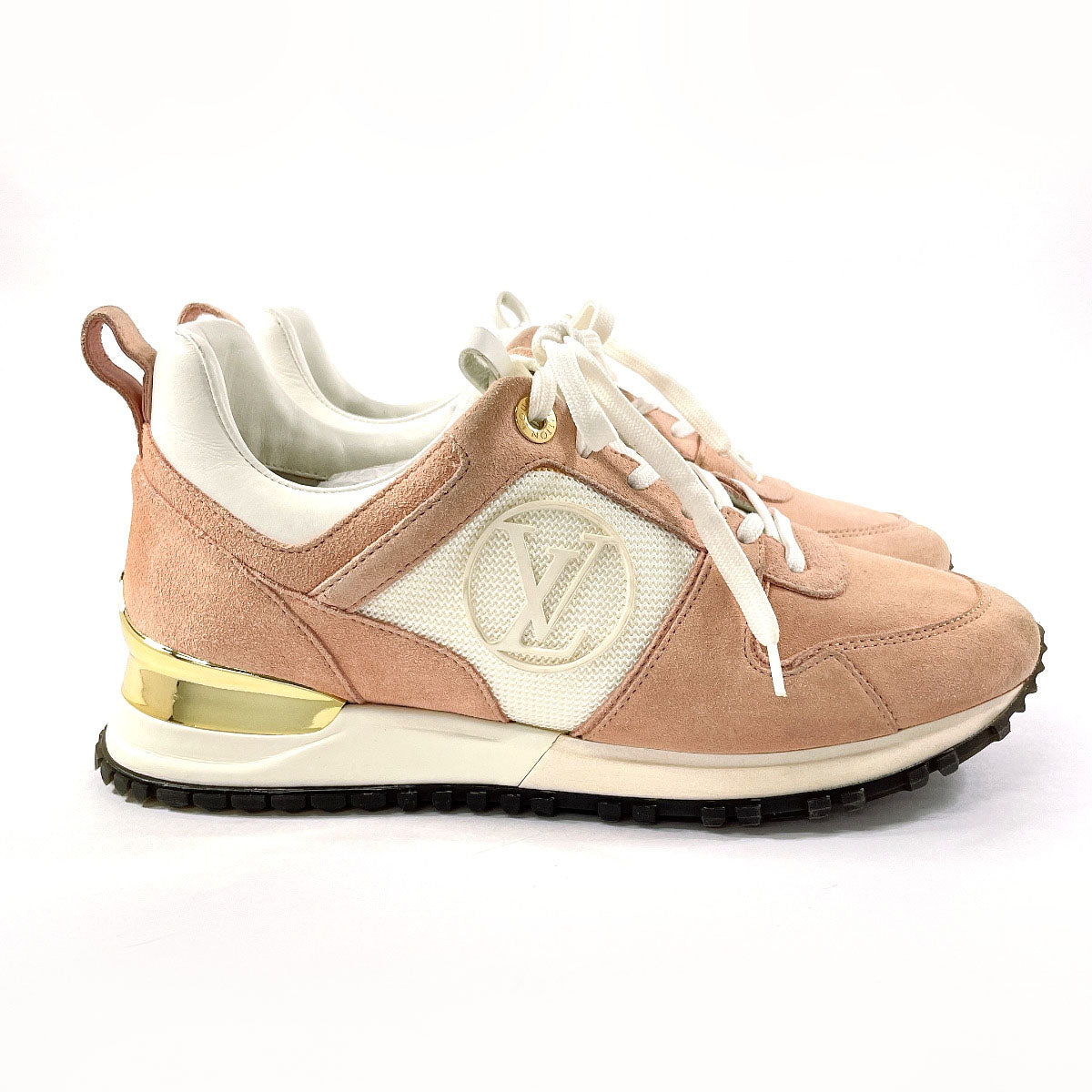 LOUIS VUITTON sneakers Suede, Leather pink Run away line 36
