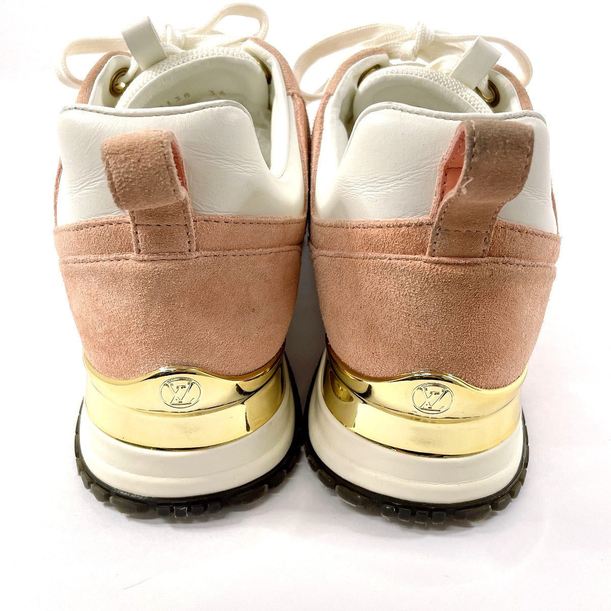 LOUIS VUITTON sneakers Suede, Leather pink Run away line 36
