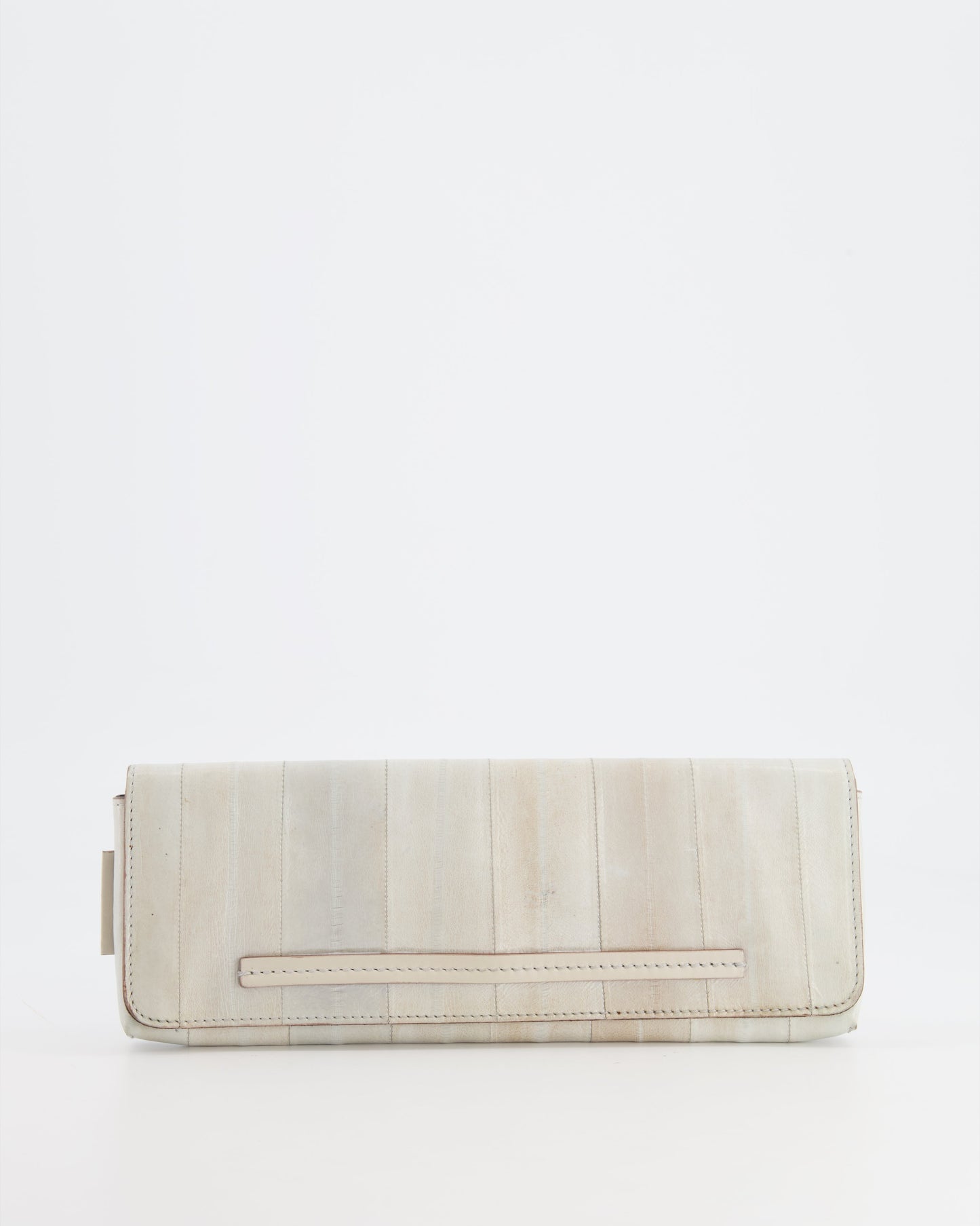 Luxury Gucci Light Grey Small Rectangular Leather Clutch Bag