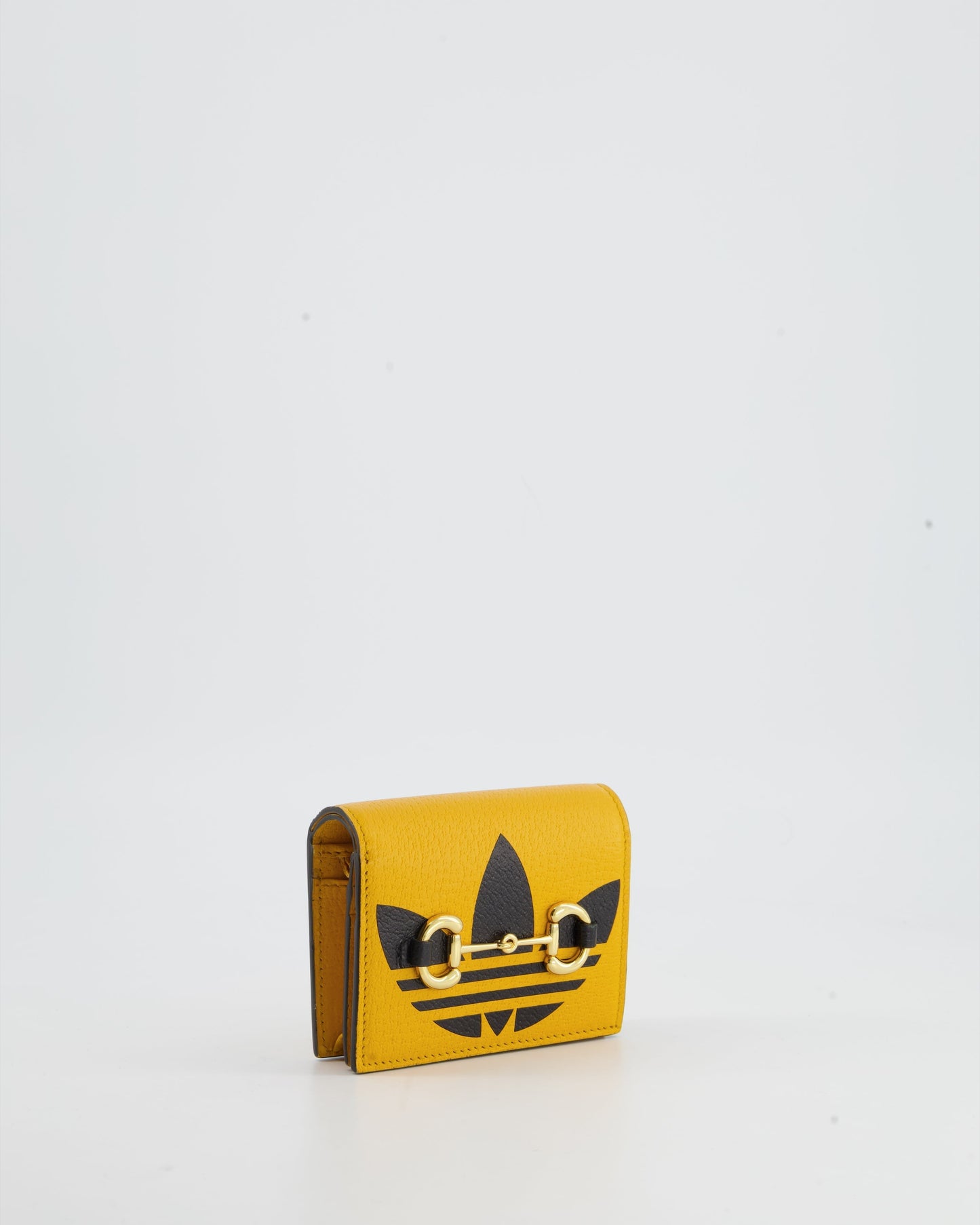 Luxury Gucci X Adidas Yellow and Black Ultra Mini Cross-Body Bag with Gold Horsebit Detail