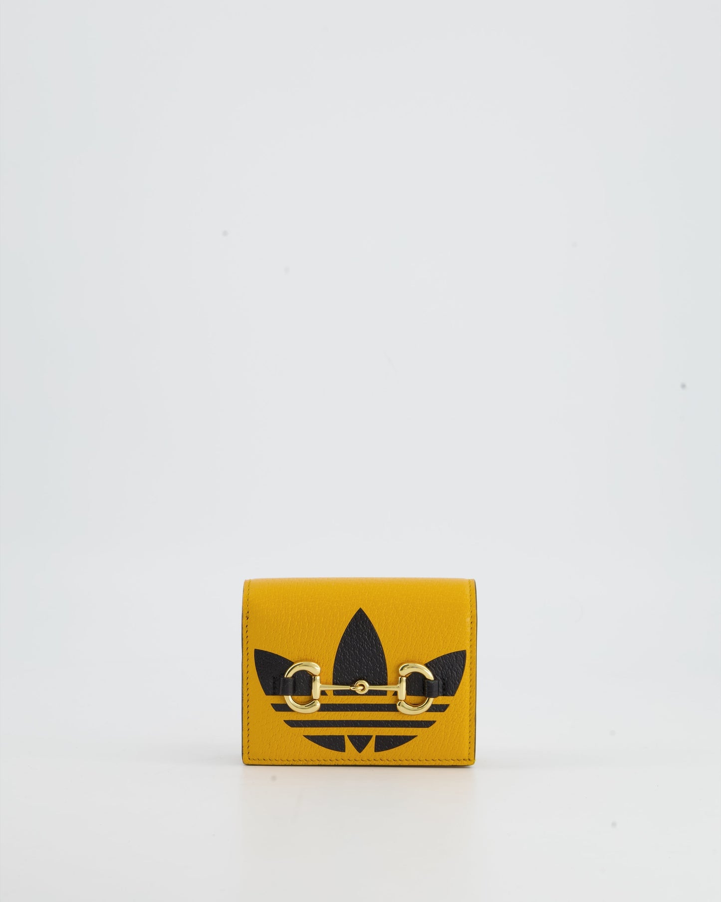 Luxury Gucci X Adidas Yellow and Black Ultra Mini Cross-Body Bag with Gold Horsebit Detail