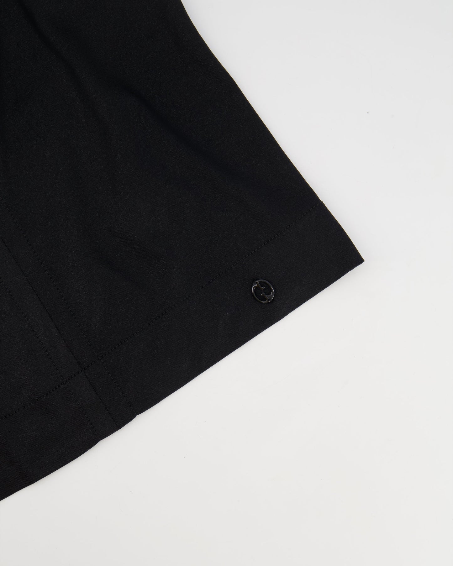 Luxury Gucci Trending 2025 Black Shirt with Open Back and Small Black Luxury Gucci Trending 2025 Logo Detail Size Small