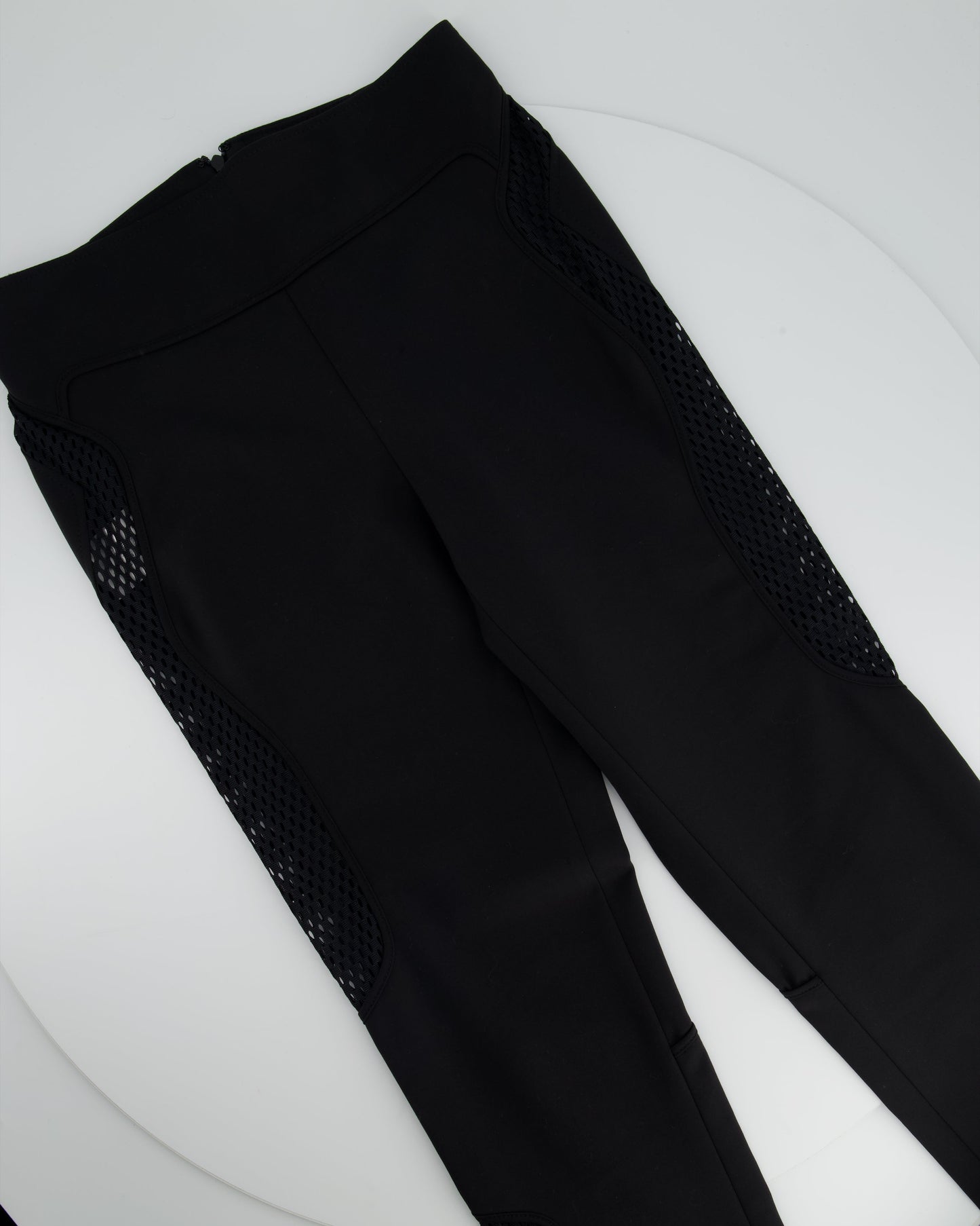 Luxury Gucci Trending 2025 Black Leggings with Mesh & Ankle Zip Details Size IT 42