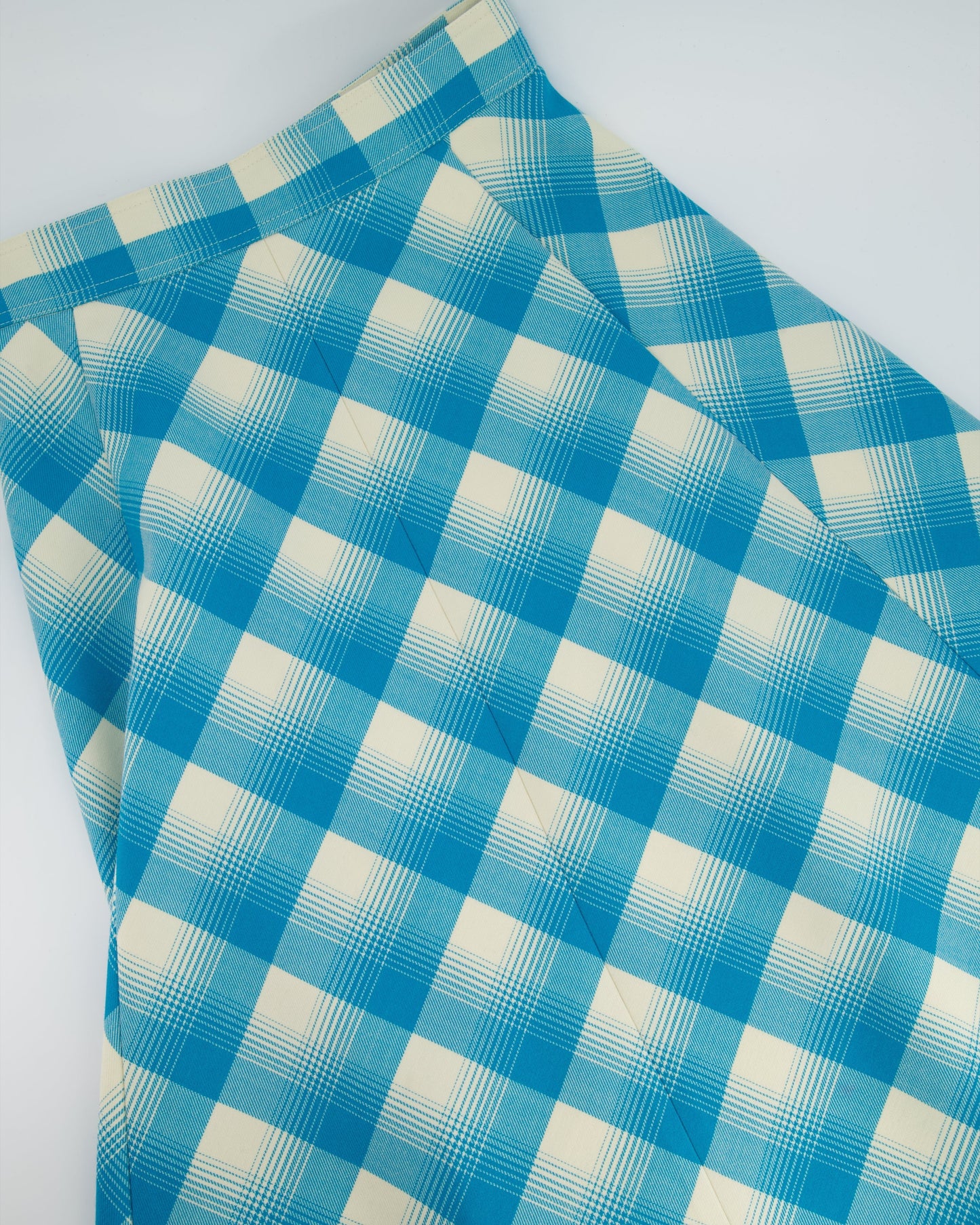Luxury Gucci Turquoise and White Checked Shirt and Skirt Set IT 40 & 42 (UK 8-10)