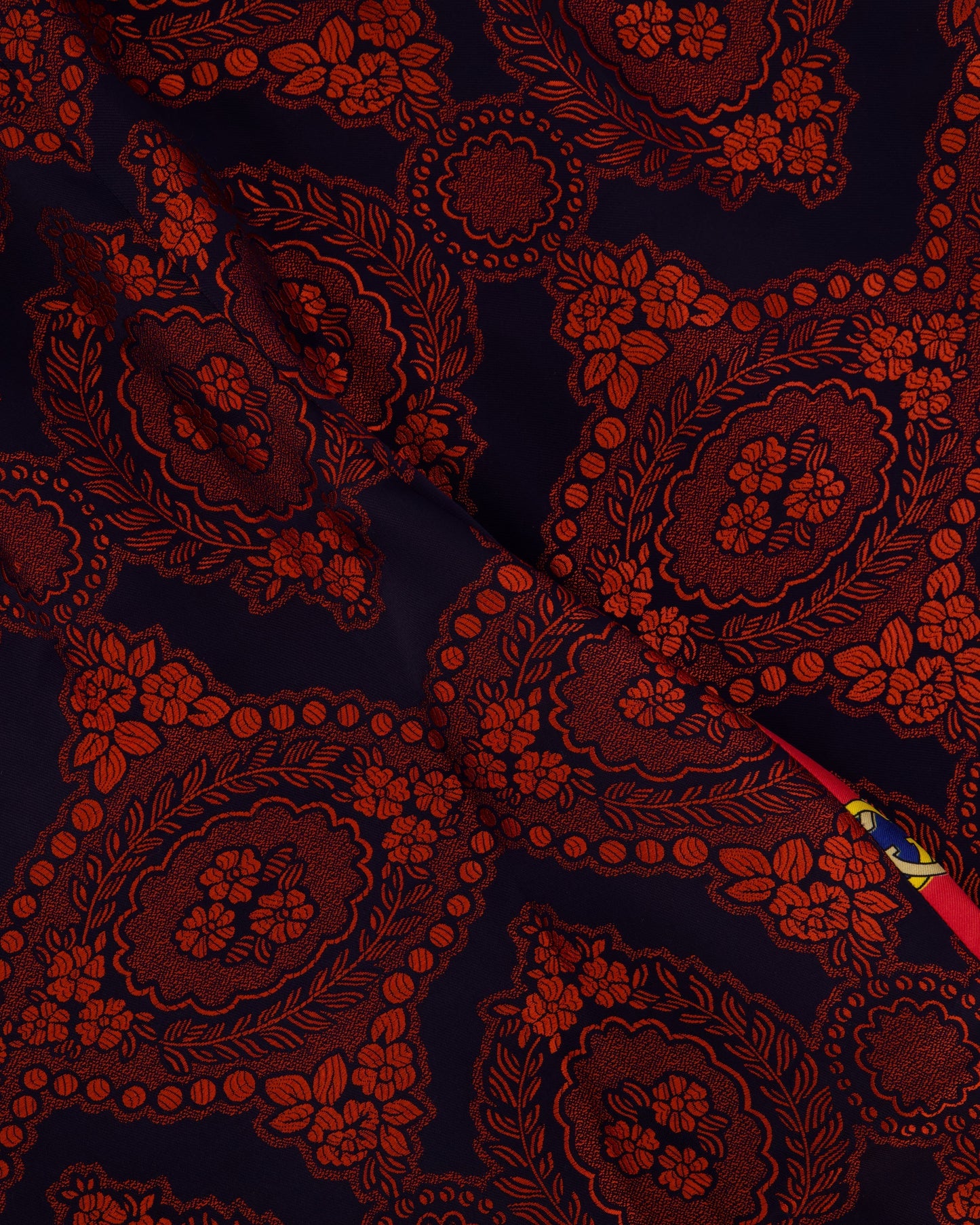 Luxury Gucci Red and Blue Silk GG & Floral Jacquard Trousers Size XXS (UK 4)