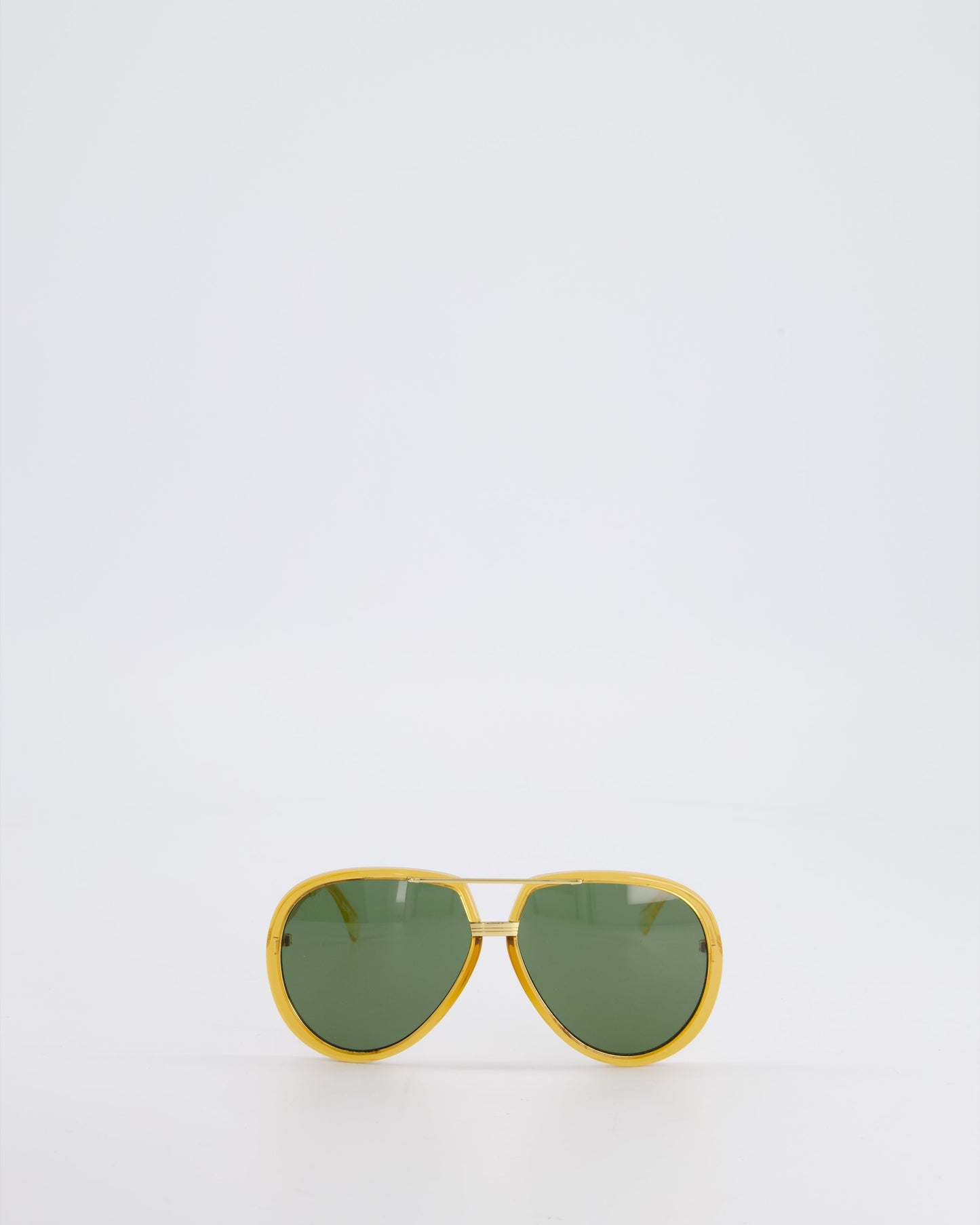 Luxury Gucci Gold Acetate Aviator Sunglasses