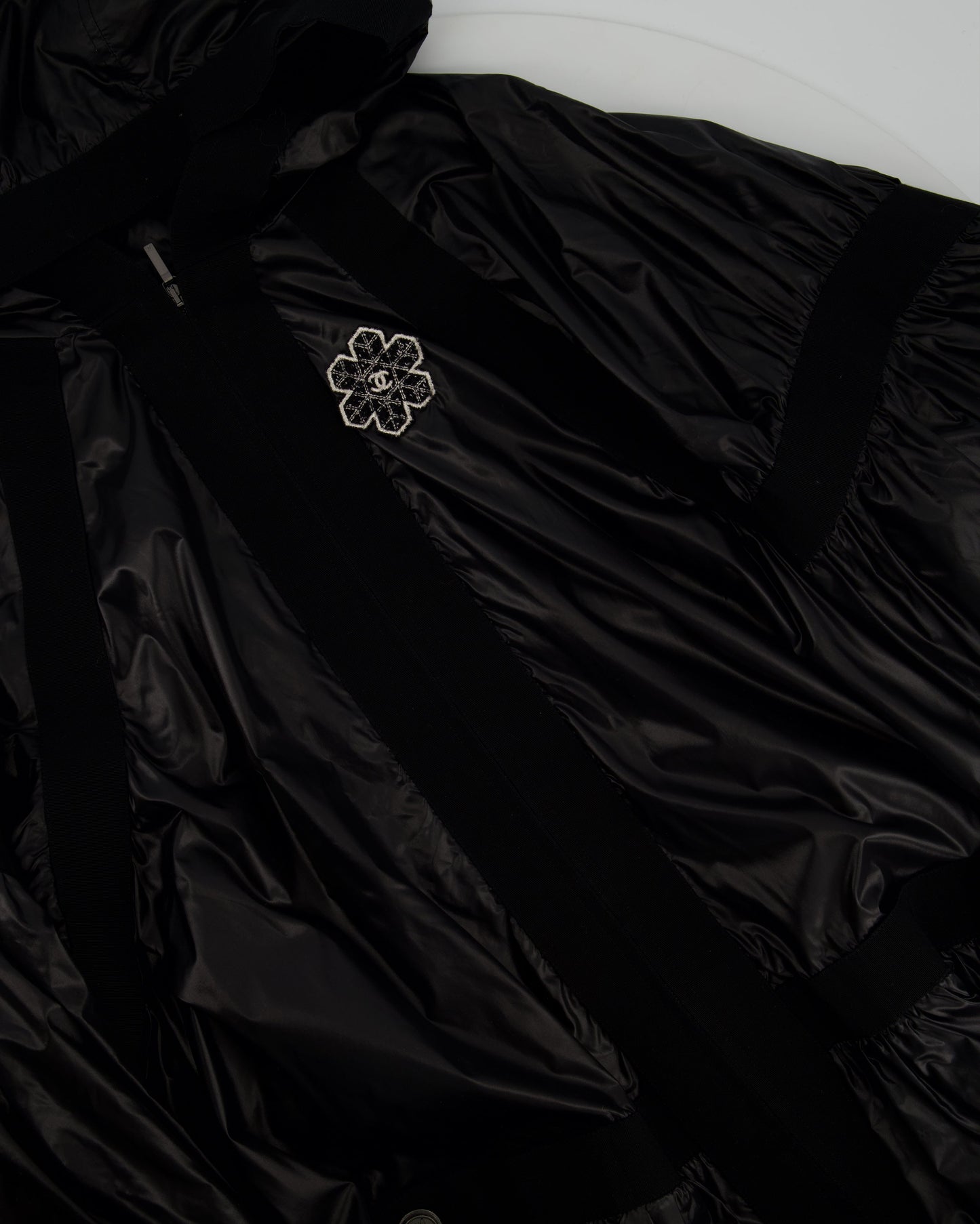 Chanel Black Rain Jacket with CC Logo Size FR 46 (UK 20)
