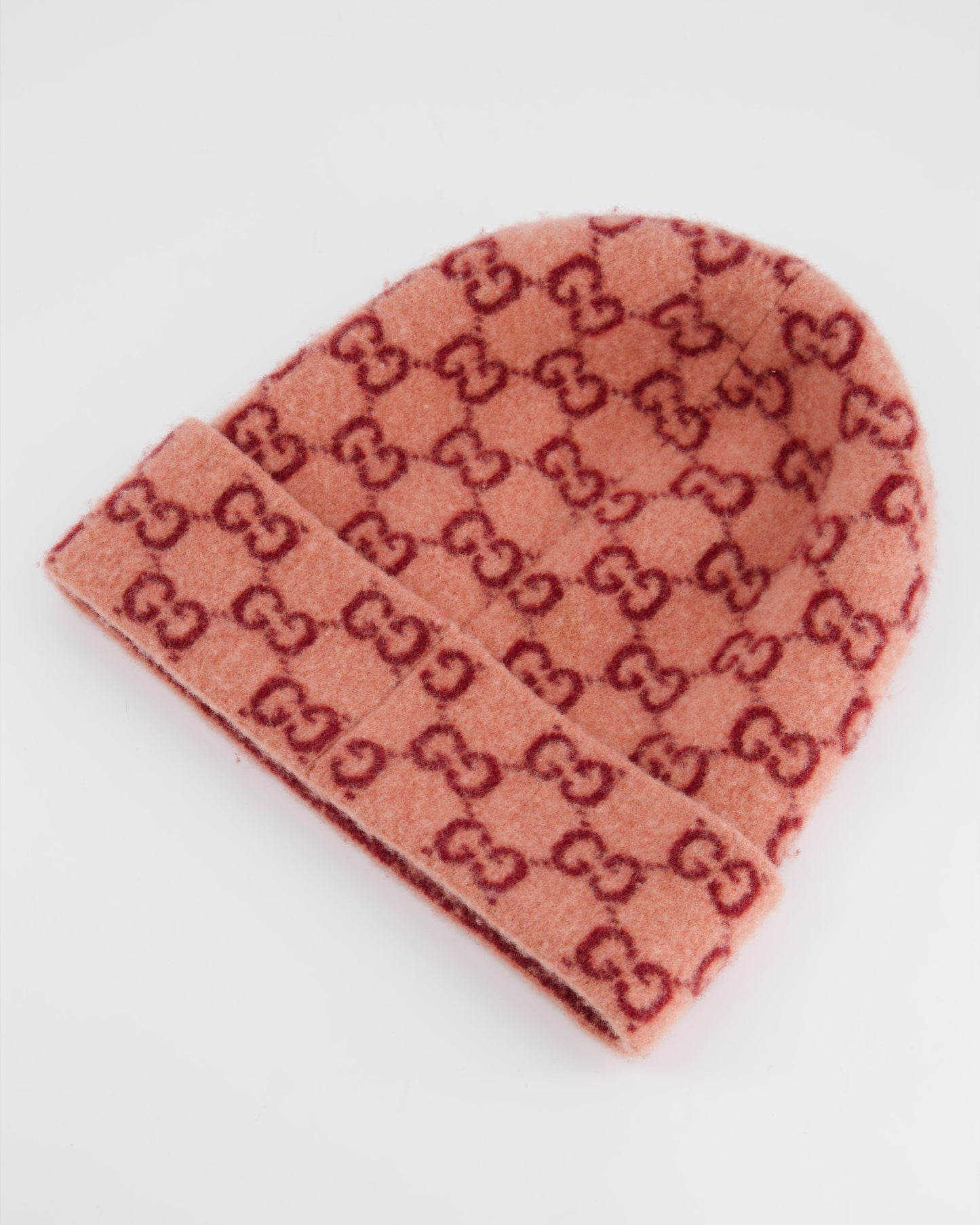 Luxury Gucci Pink GG Wool Beanie Hat Size M