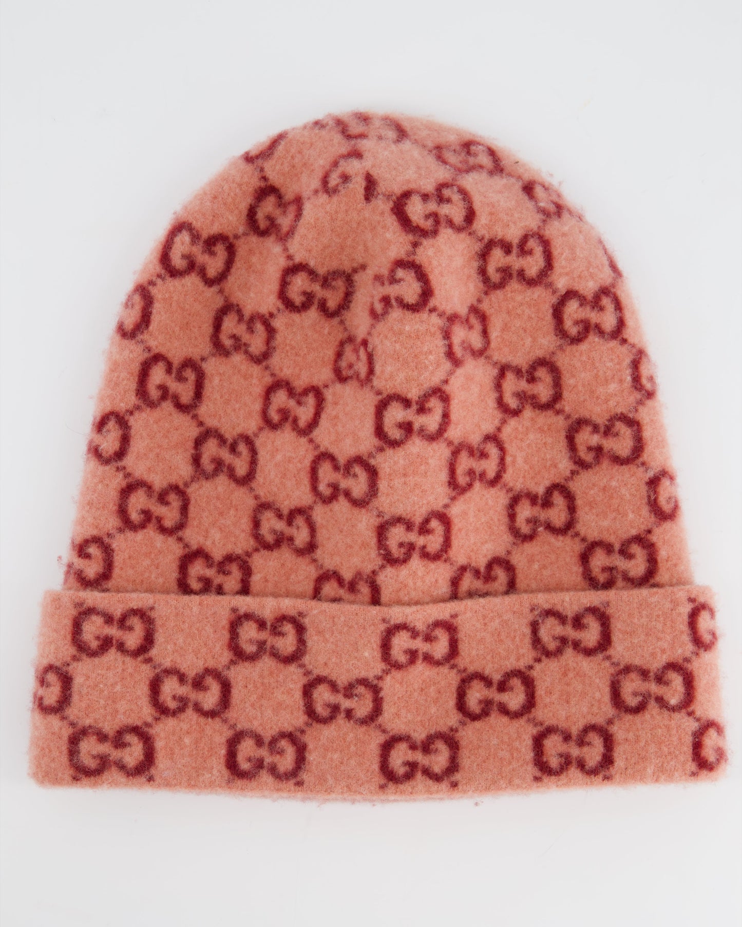 Luxury Gucci Pink GG Wool Beanie Hat Size M