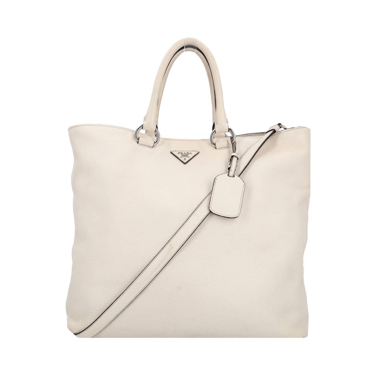 Luxury PradaLeather Tote White