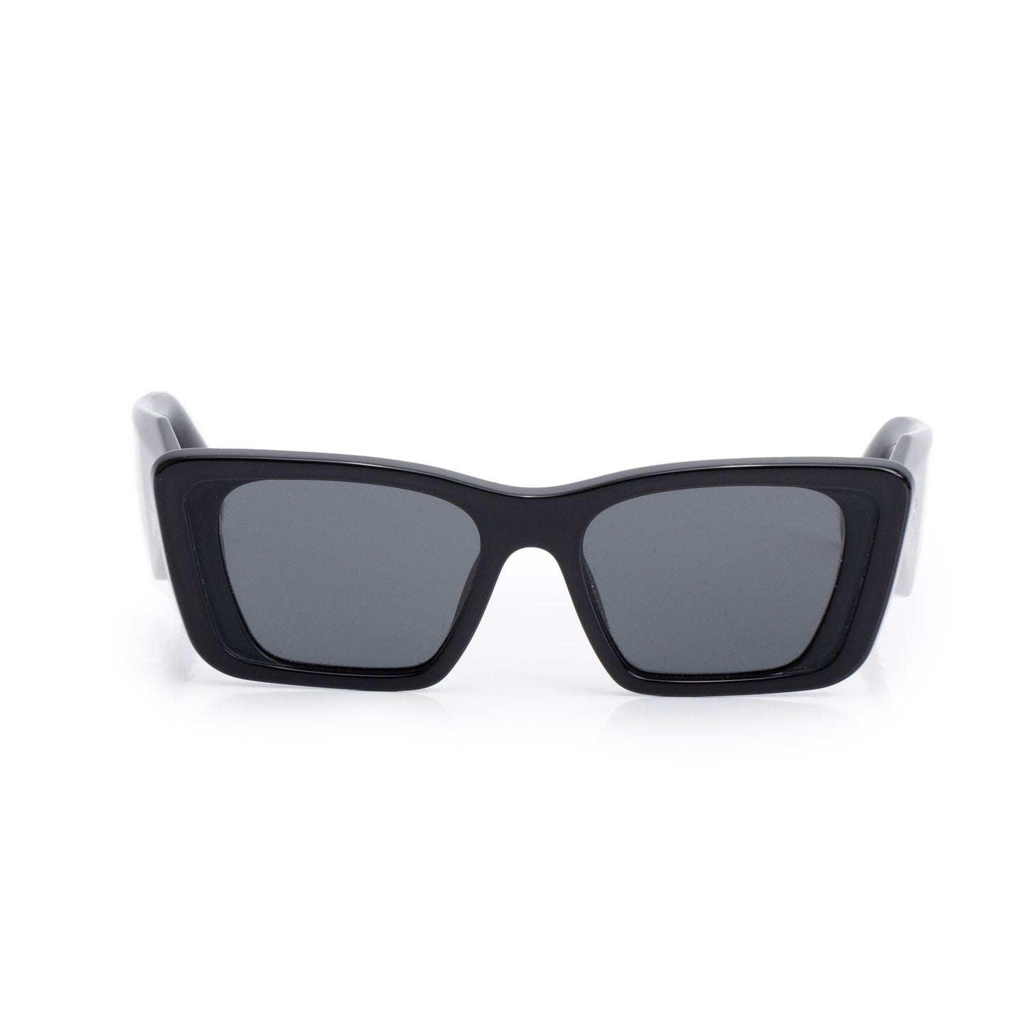 PRADA SPR 08Y Black Acetate Cat-Eye Symbole Sunglasses