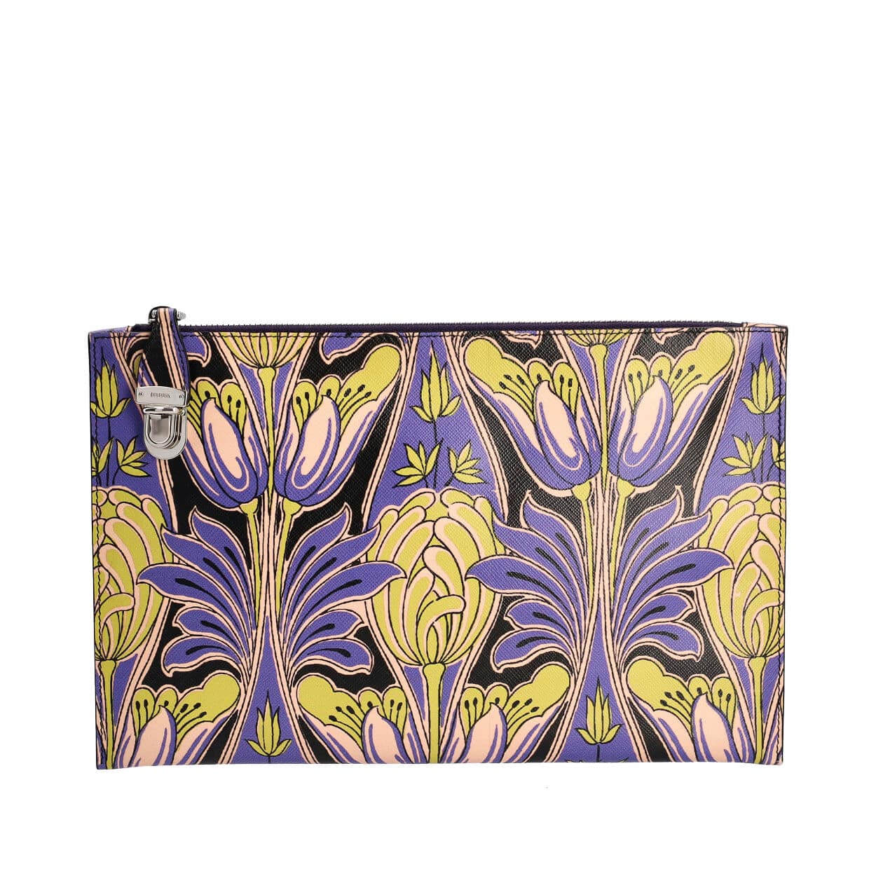 Luxury PradaSaffiano Soft Floral Clutch Multicolour