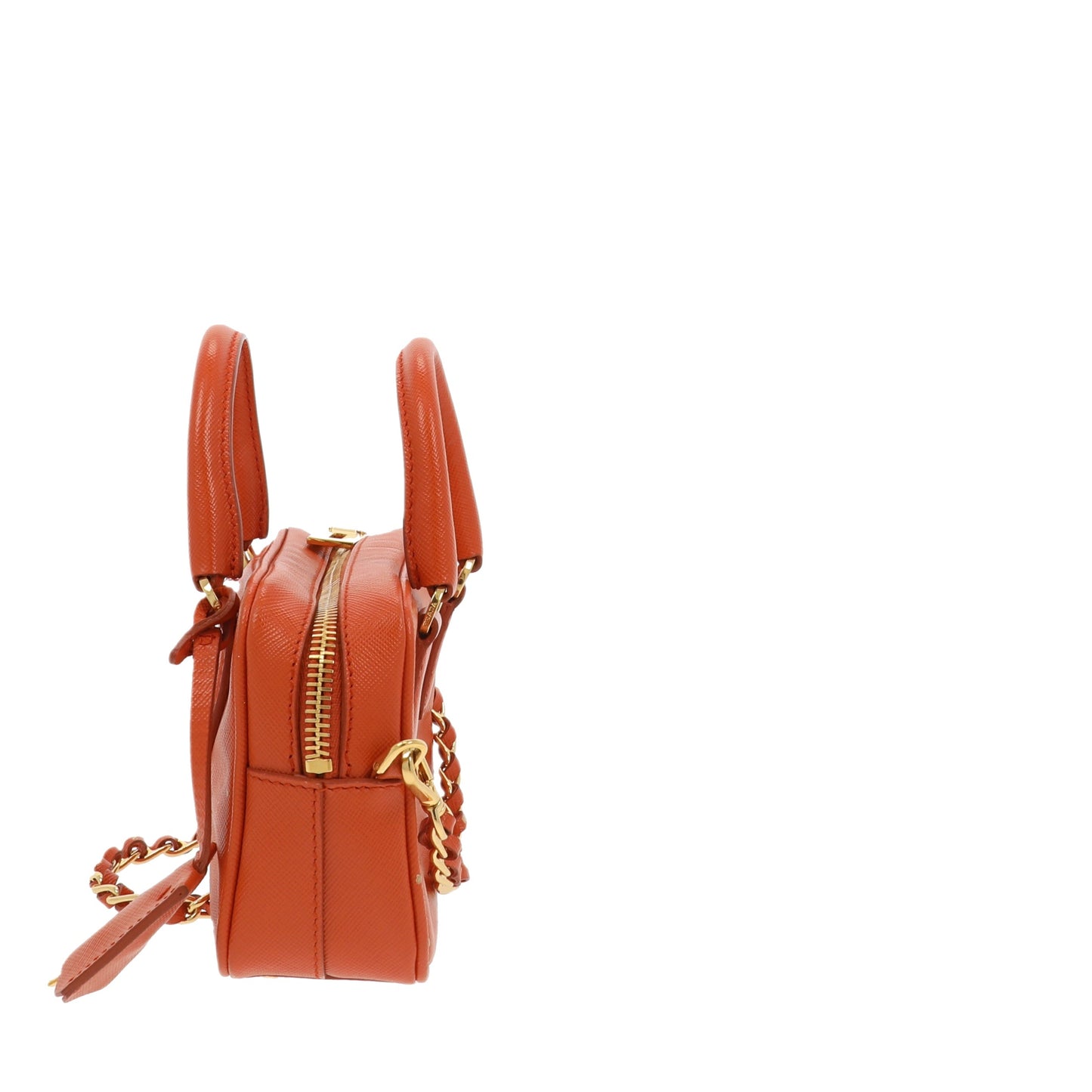 Luxury PradaGalleria Crossbody Bag in Orange Leather