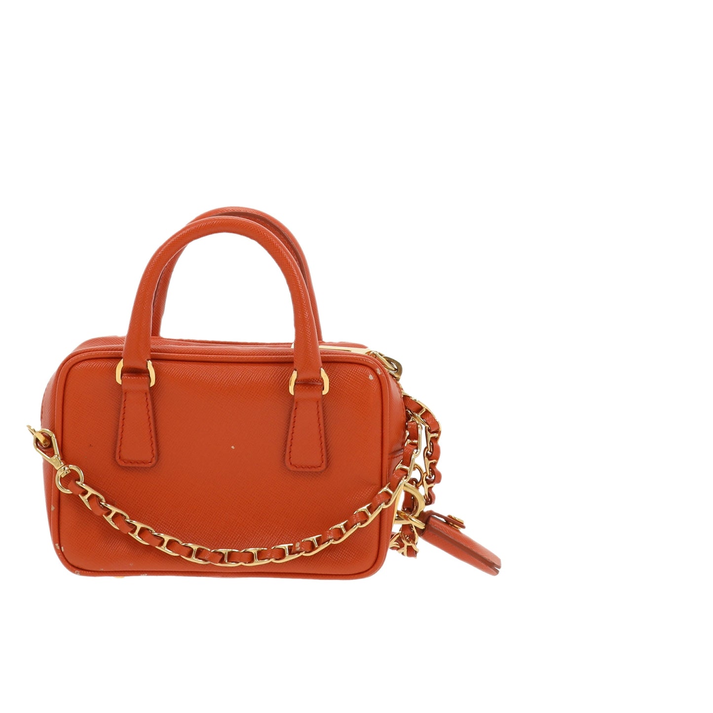 Luxury PradaGalleria Crossbody Bag in Orange Leather