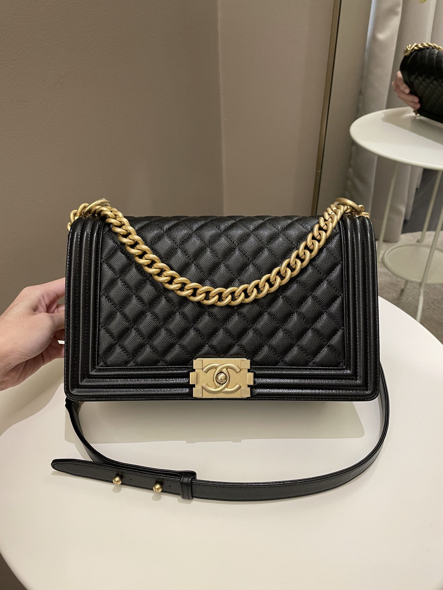 Luxury Chanel Quilted New Medium Boy Black Caviar