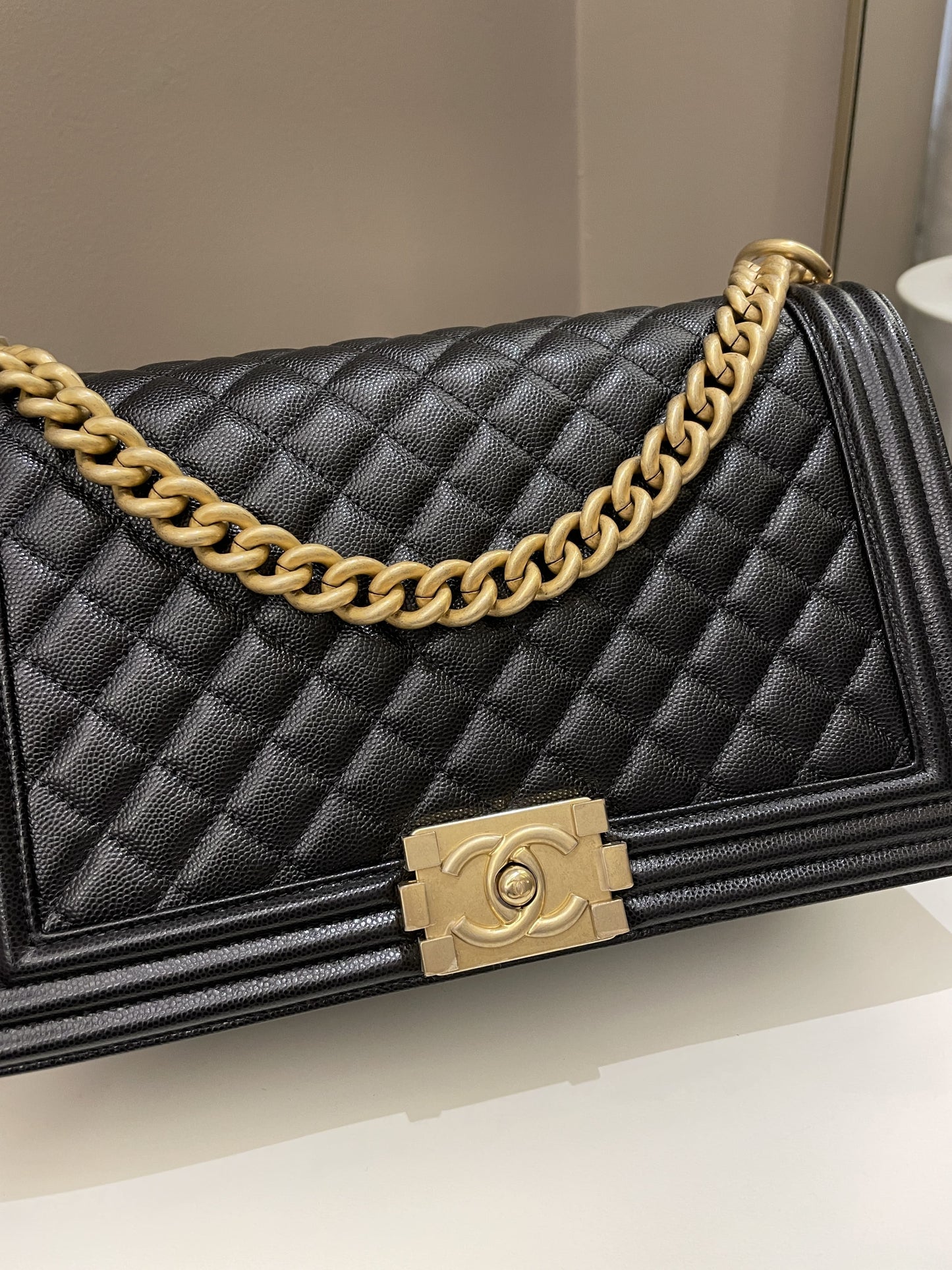 Luxury Chanel Quilted New Medium Boy Black Caviar