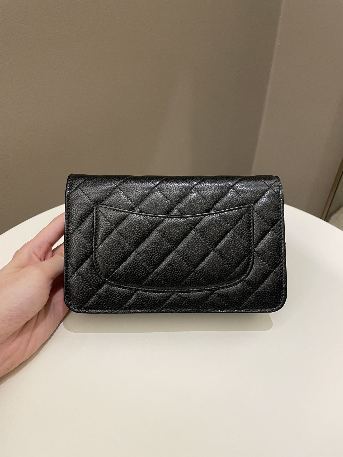 Luxury Chanel Classic Quilted Wallet on Chain Black Caviar