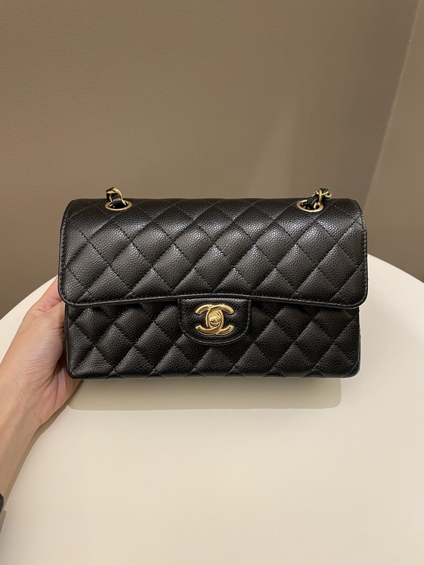 Luxury Chanel Classic Quilted Small Double Flap Black Caviar