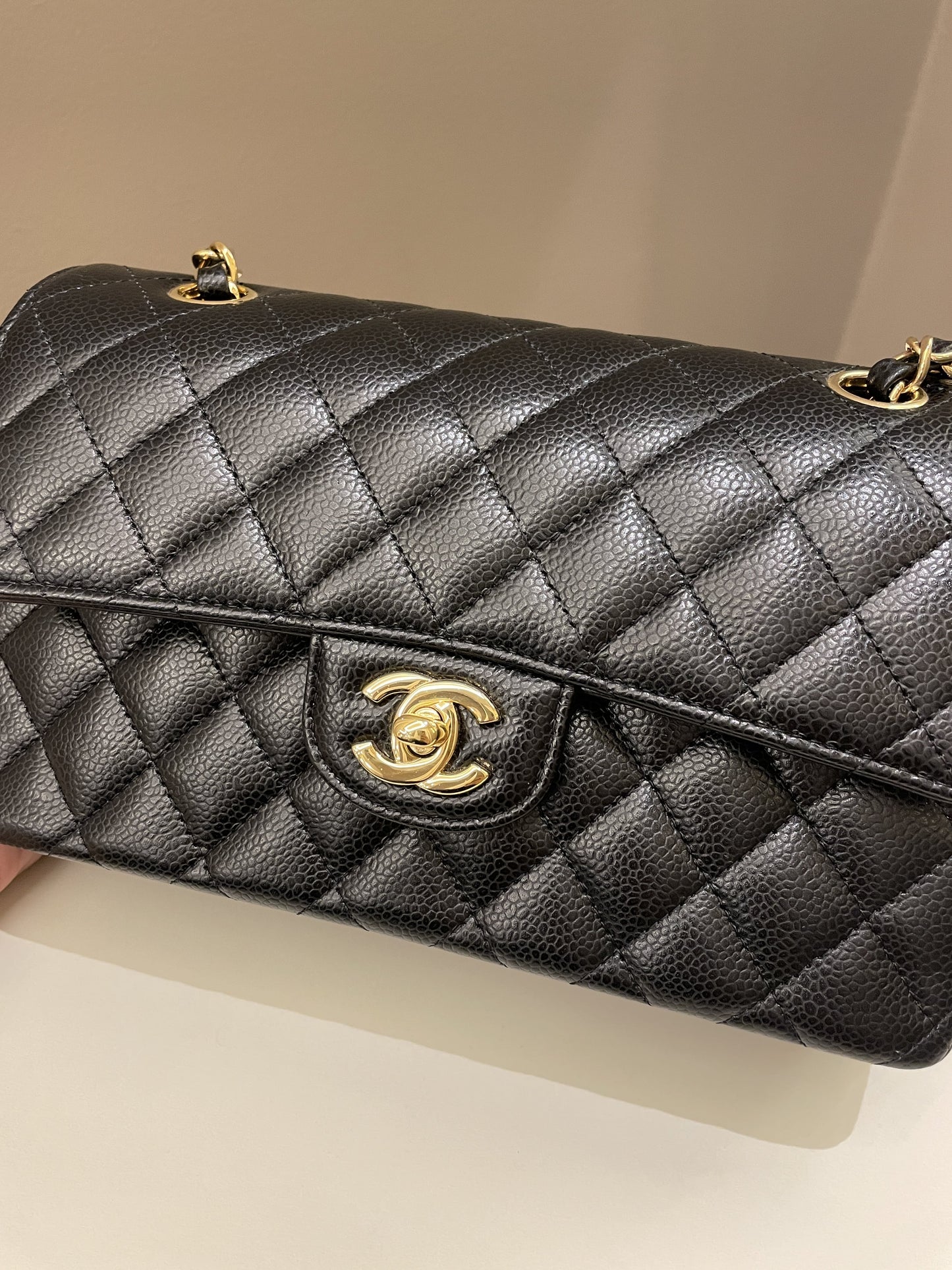 Luxury Chanel Classic Quilted Small Double Flap Black Caviar