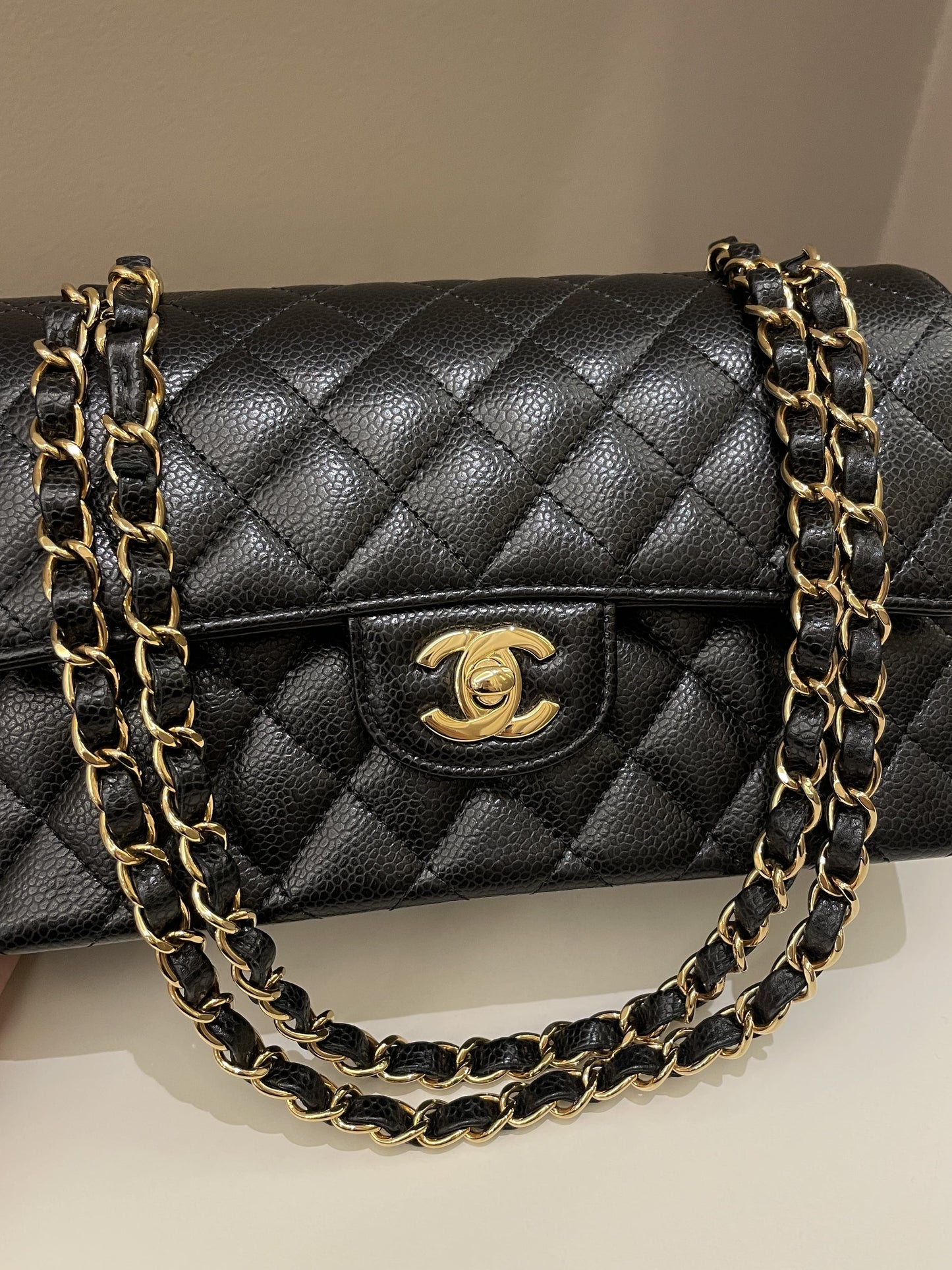 Luxury Chanel Classic Quilted Small Double Flap Black Caviar