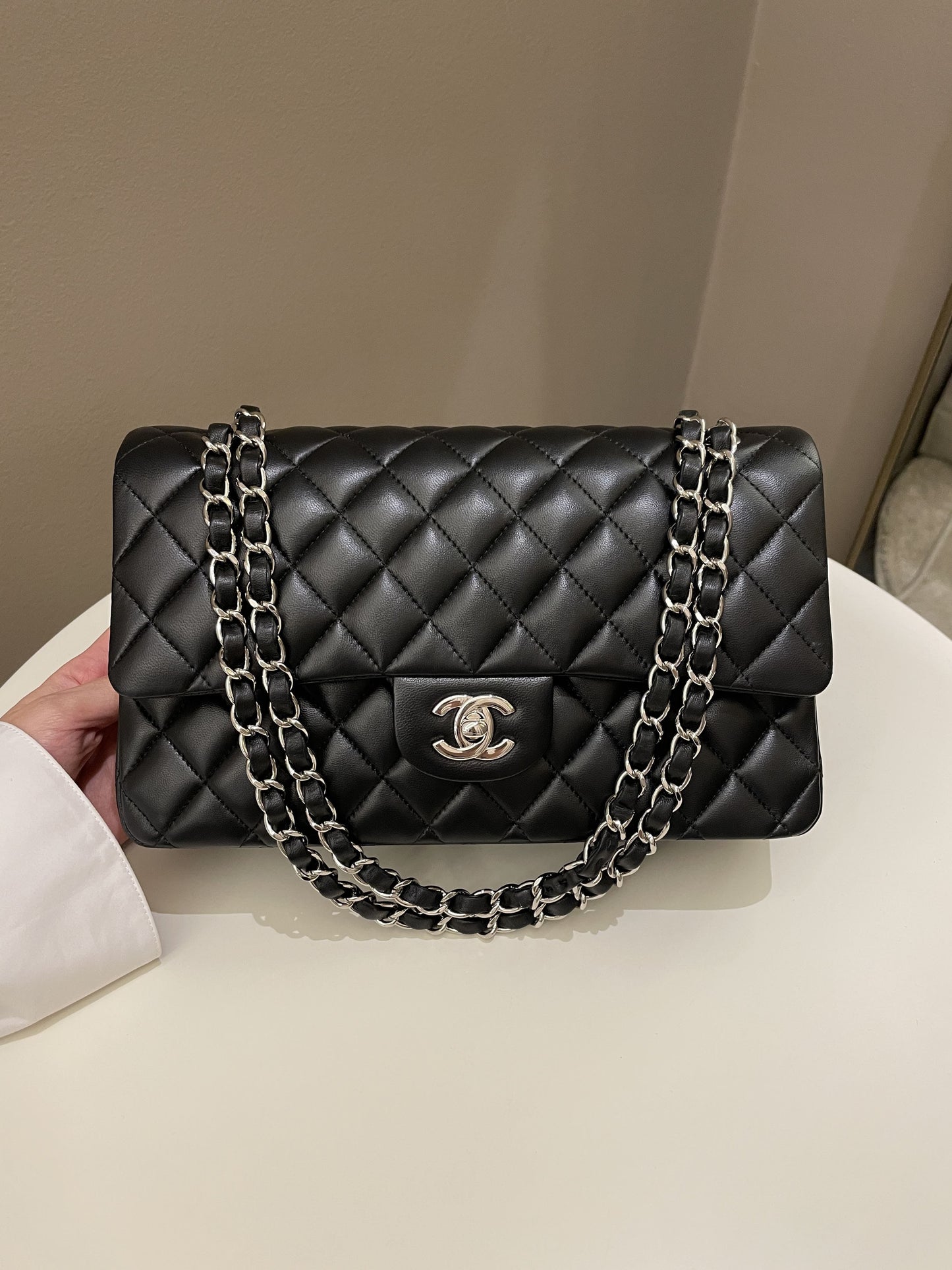 Luxury Chanel Classic Quilted Medium Double Flap Black Lambskin