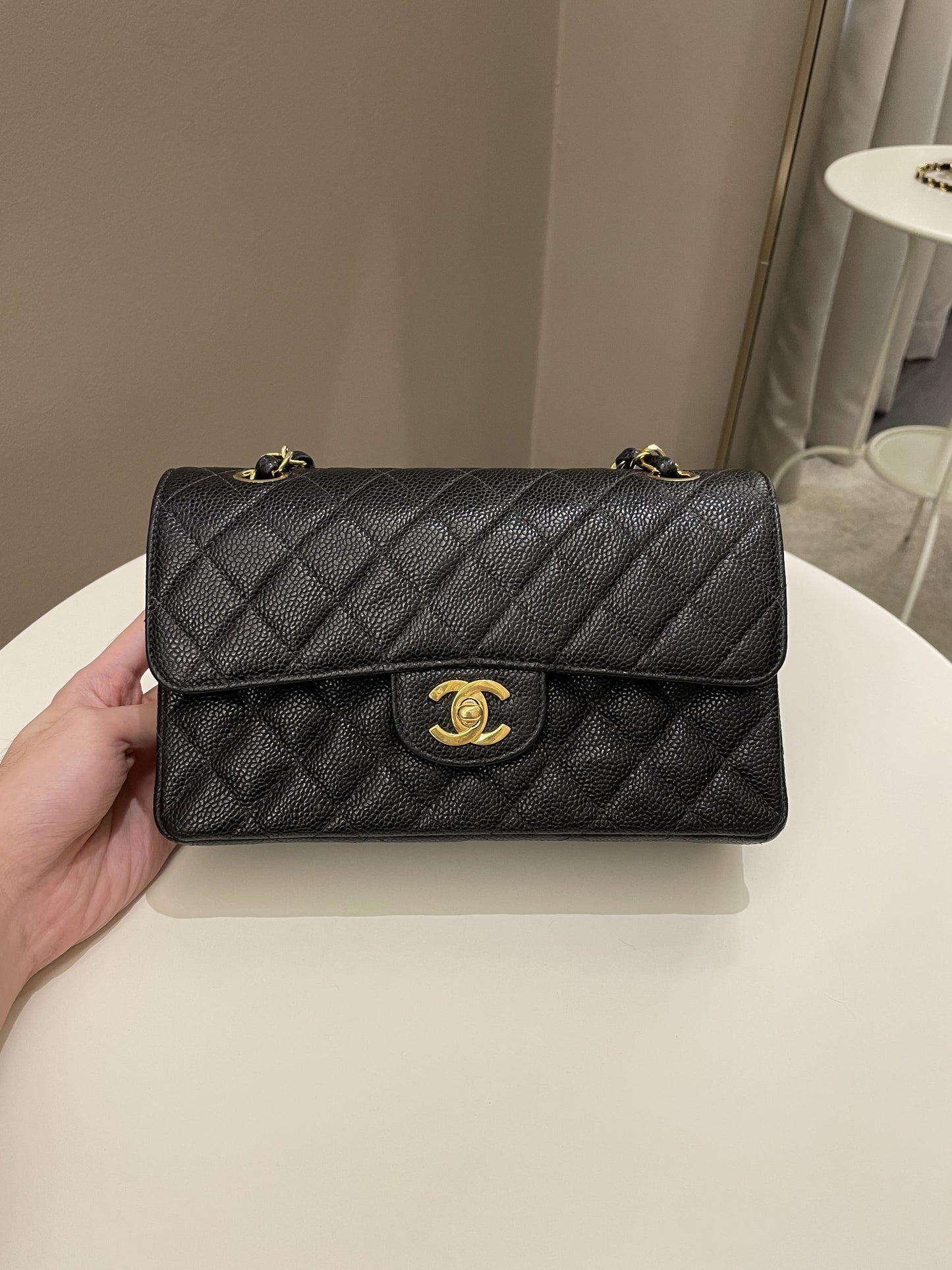 Luxury Chanel Classic Quilted Small Double Flap Black Caviar