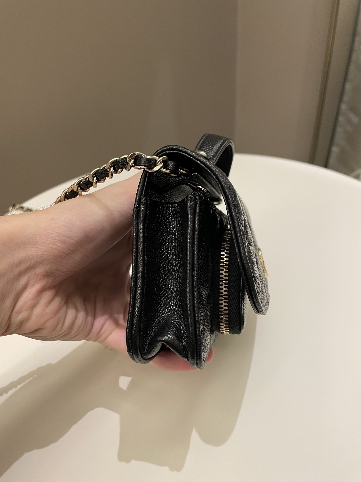 Luxury Chanel Business Affinity Clutch On Chain Black Caviar