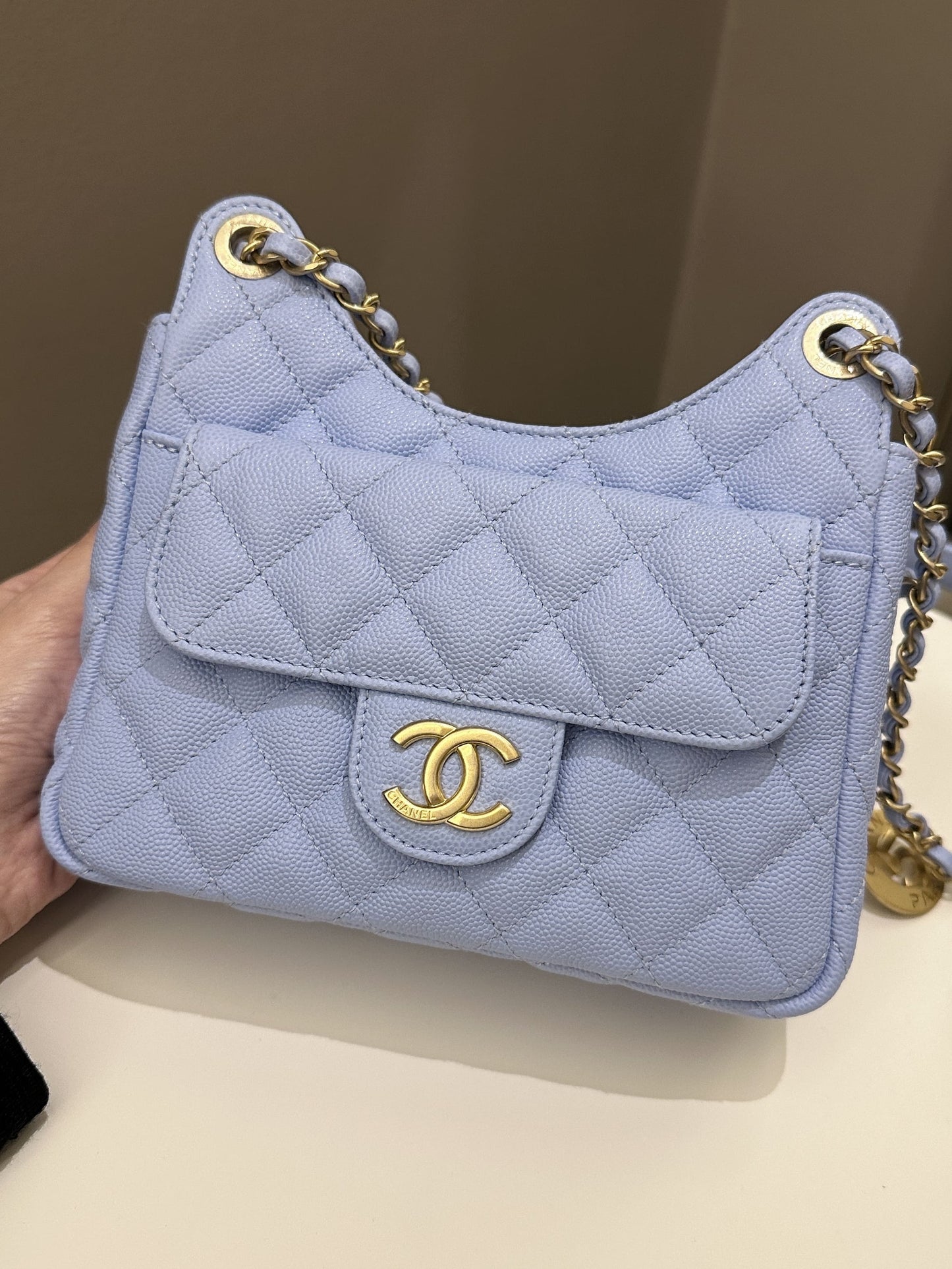 Luxury Chanel Small Hobo Bag Periwinkle Caviar