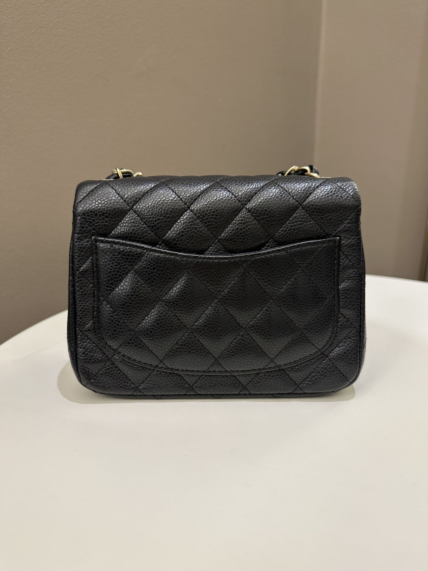 Luxury Chanel Classic Quilted Mini Square Black Caviar