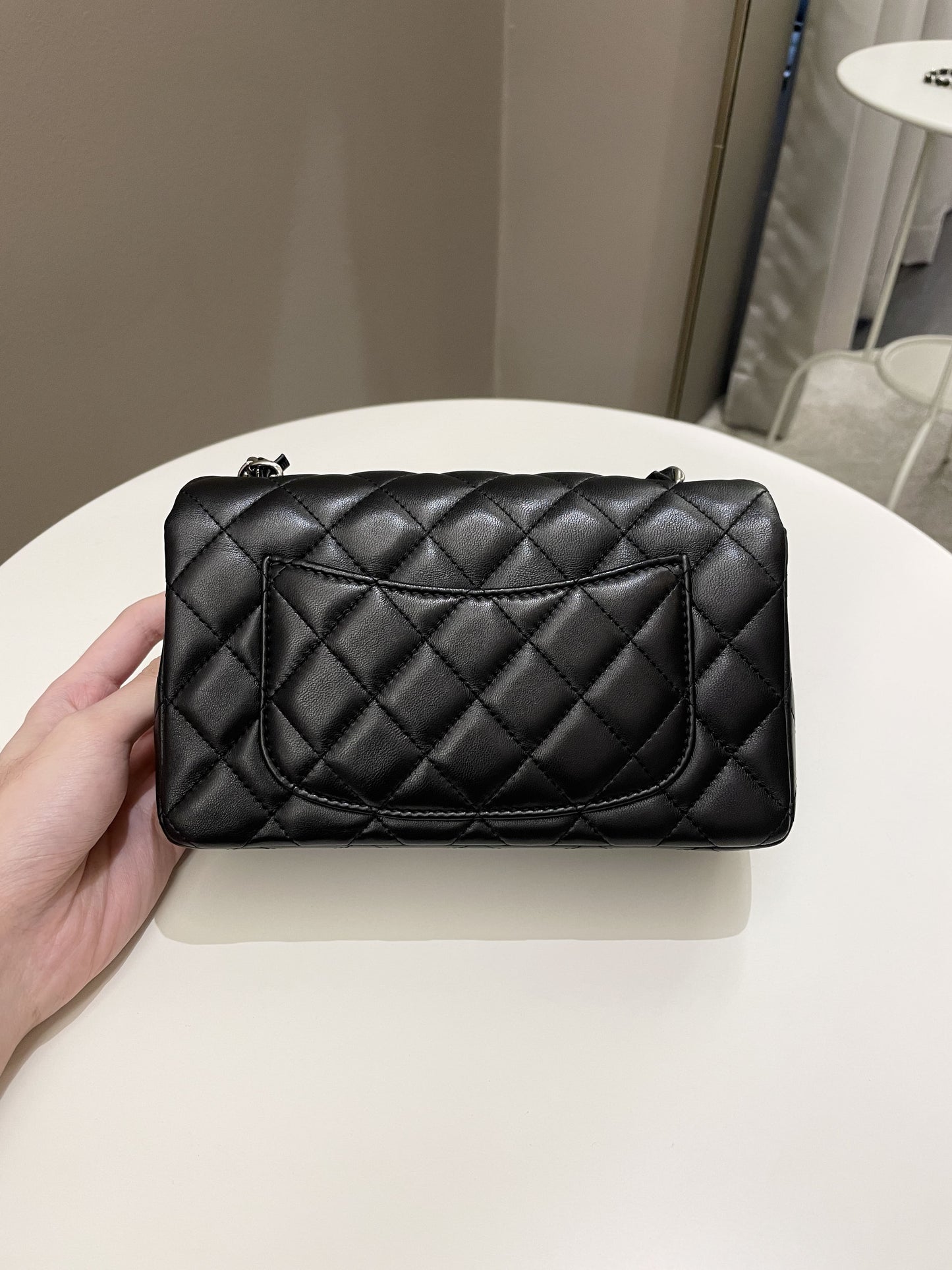 Luxury Chanel Classic Quilted Mini Rectangular Black Lambskin