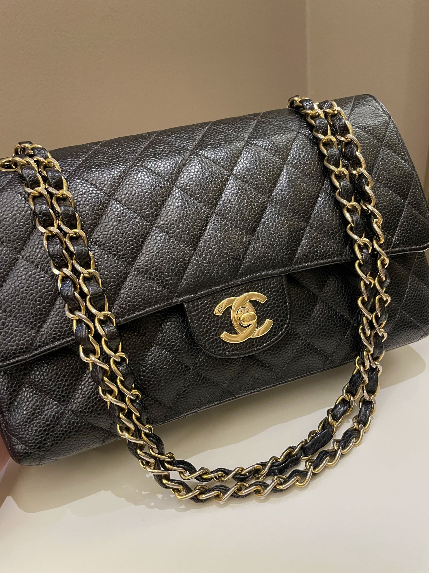 Luxury Chanel Vintage Classic Quilted Medium Double Flap Black
