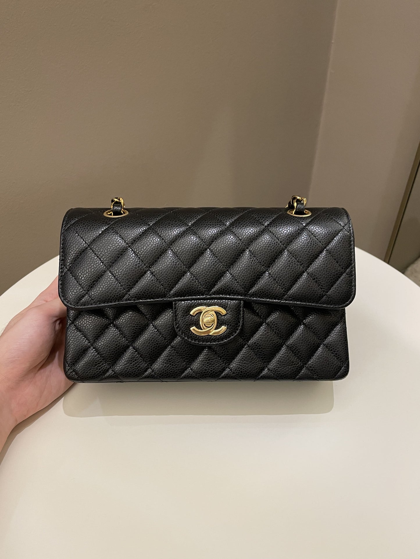 Luxury Chanel Classic Quilted Small Double Flap Black Caviar