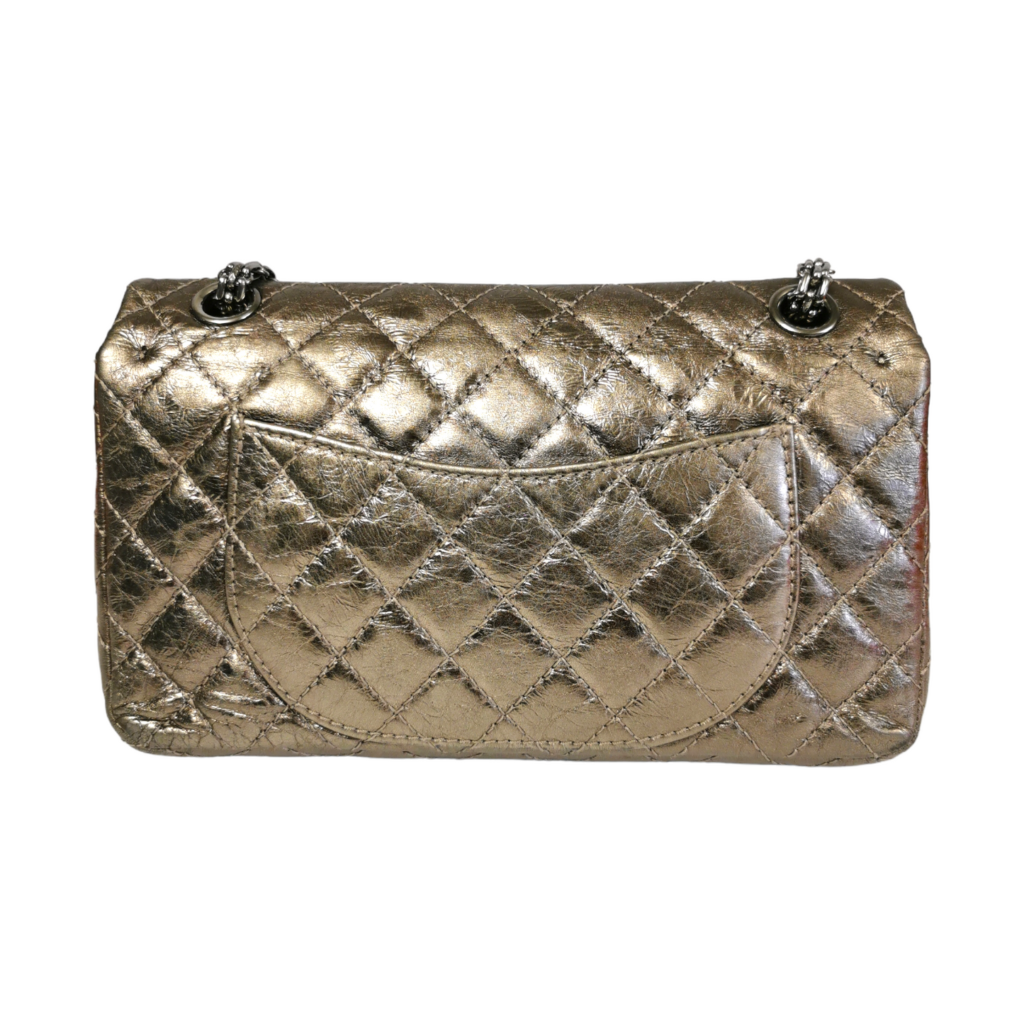 Luxury Chanel 2.55 Reissue Medium Gold Aged Calfskin Silver