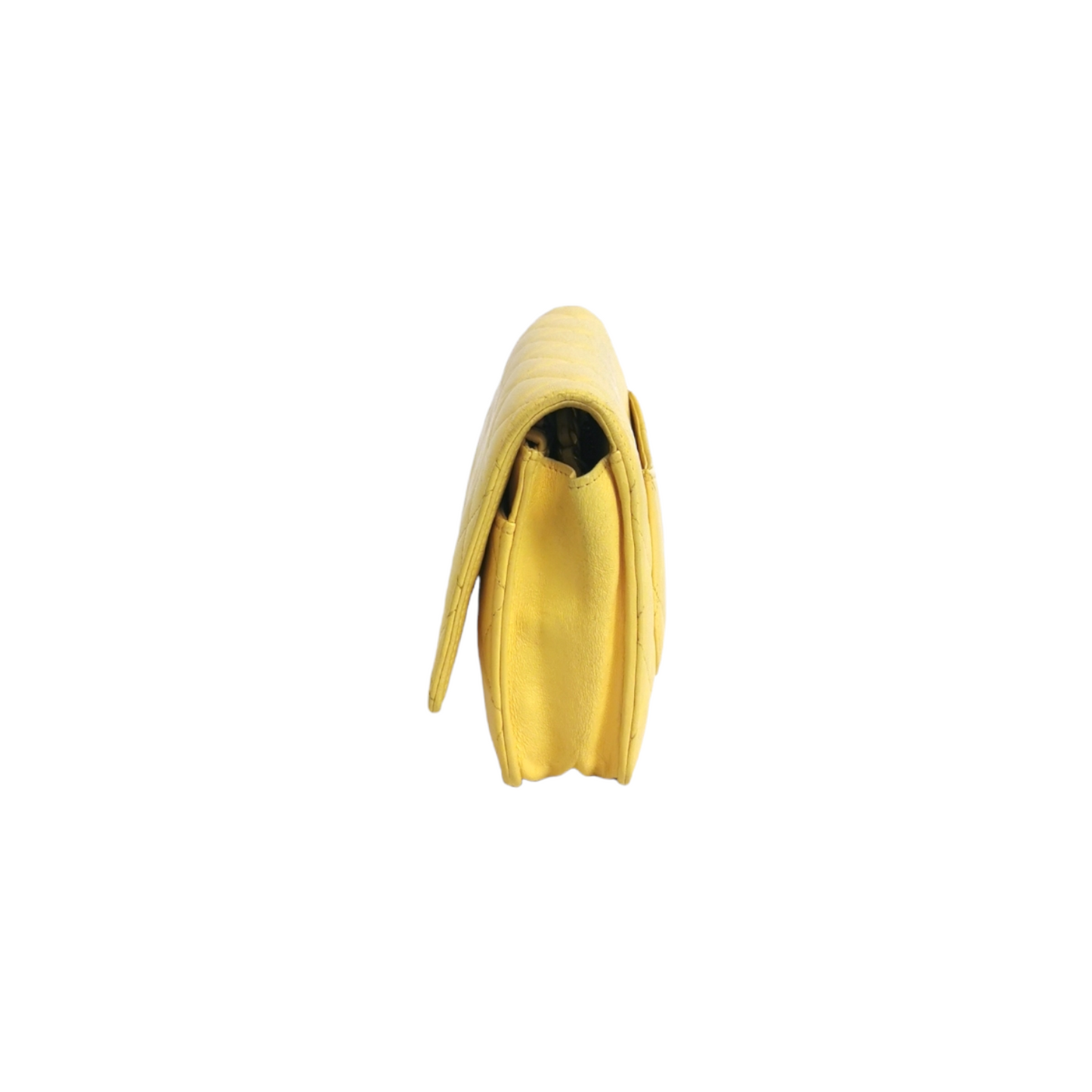Luxury Chanel WoC Yellow Lambskin Gold